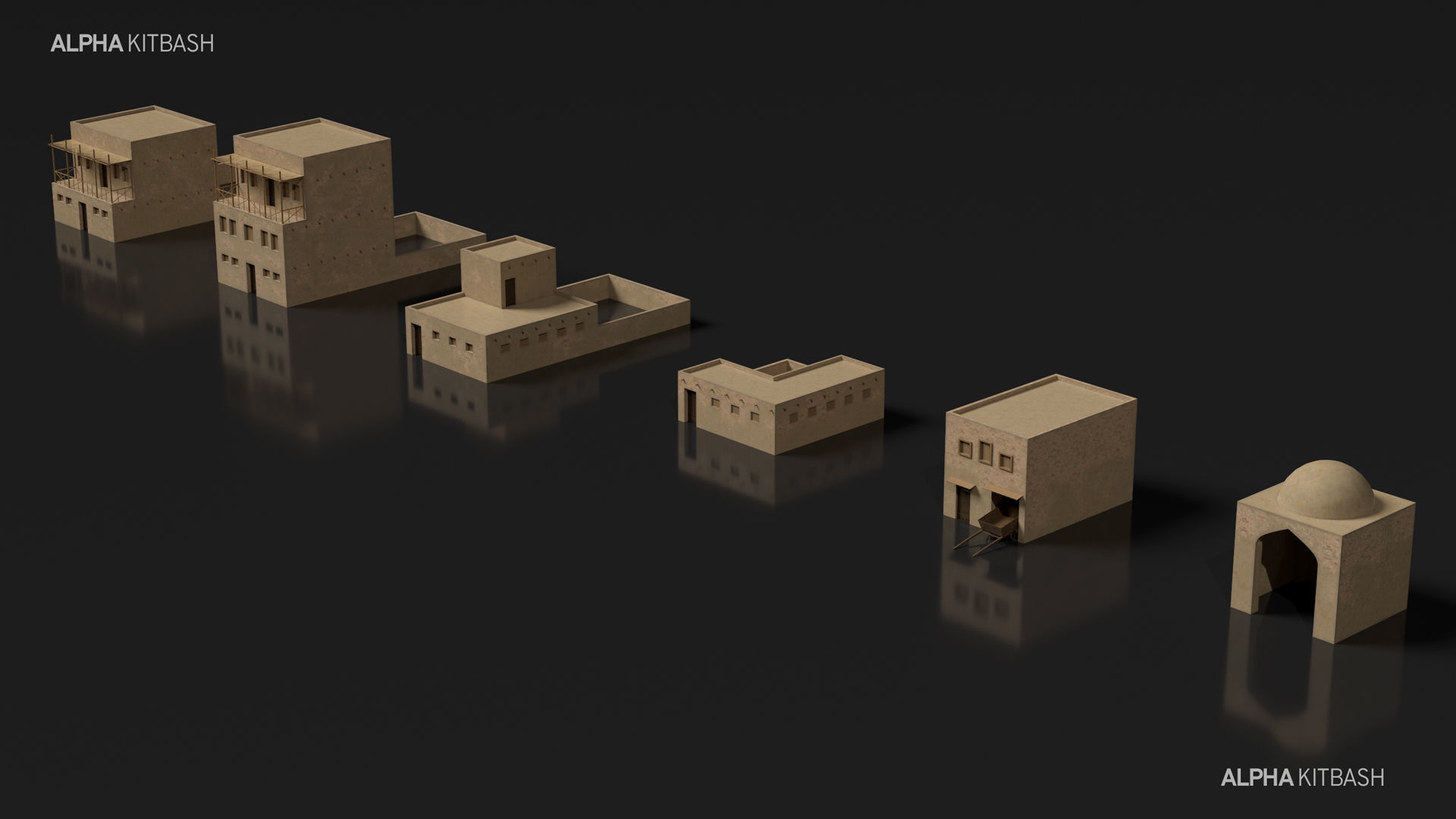 Middle East Kitbash 3D model_6