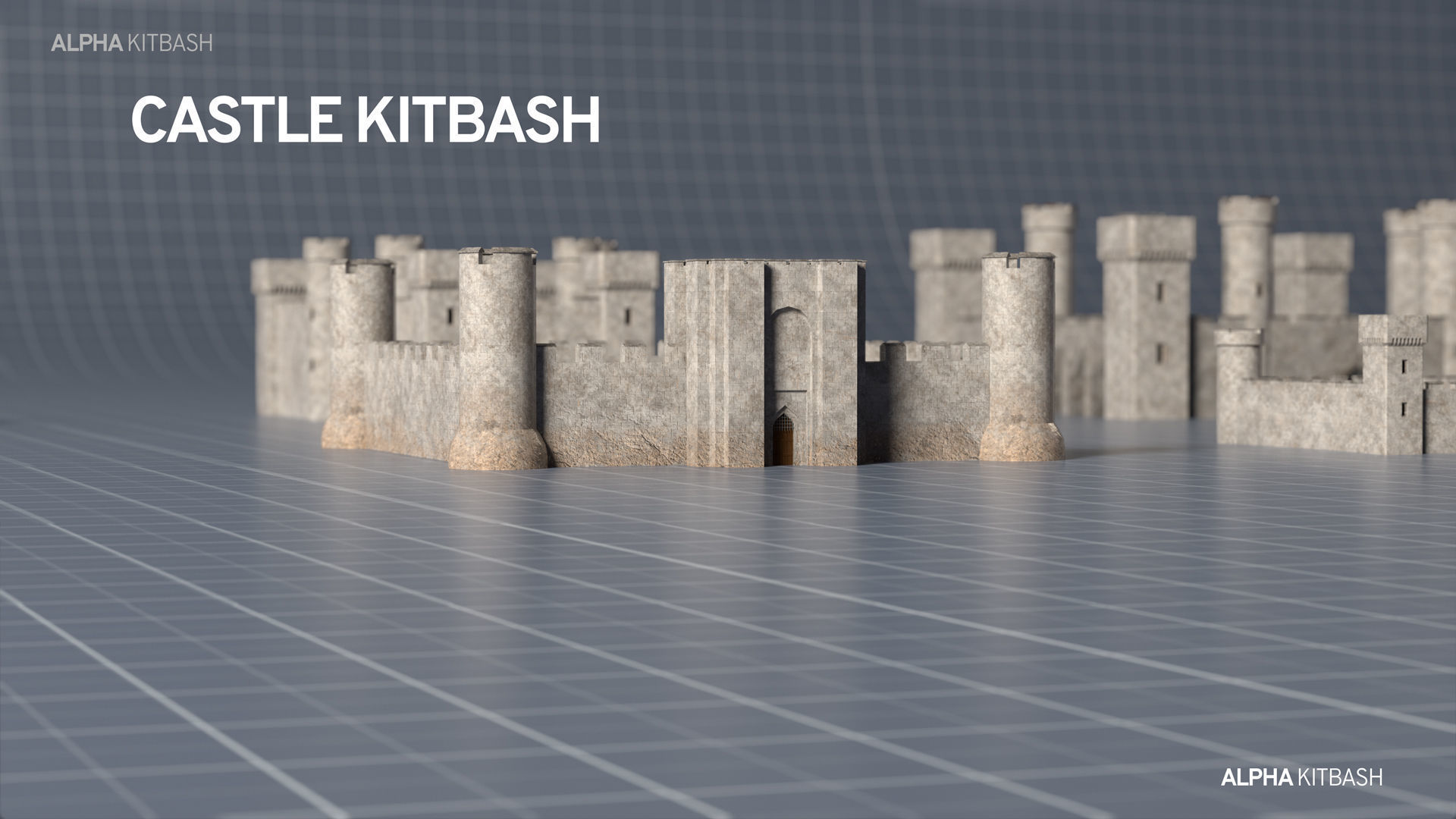 Castle Kitbash 3D model_5