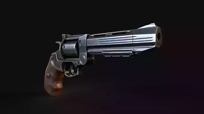 Game ready Revolver Taurus 44 Magnum PBR Low-poly 3D model