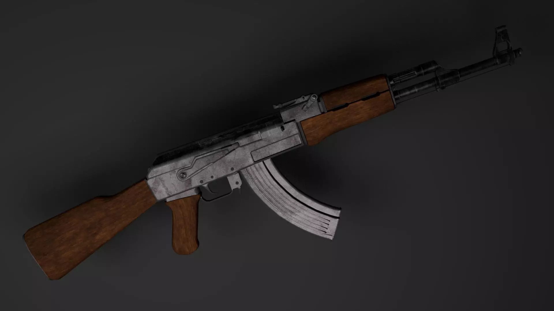 Rusted AK47 Low-poly 3D model_0