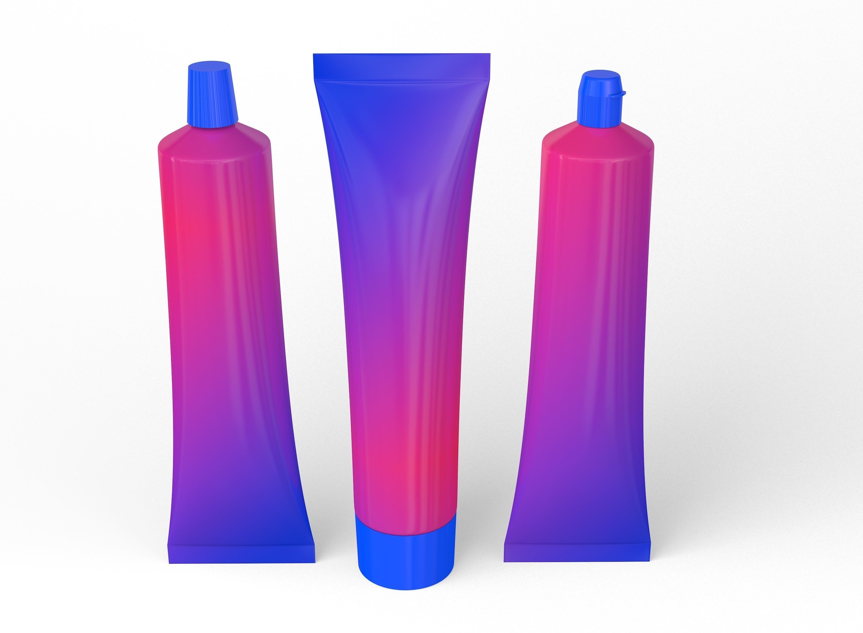 Tube Paste Set 3D model_1