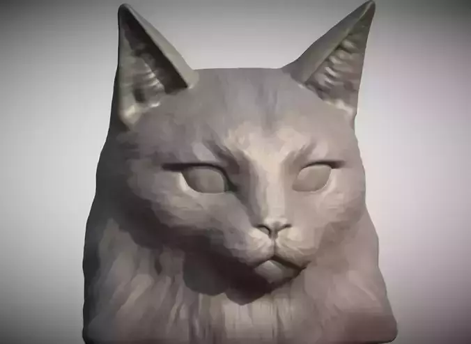 Norwegian Forest cat head for 3D printing 3D print model