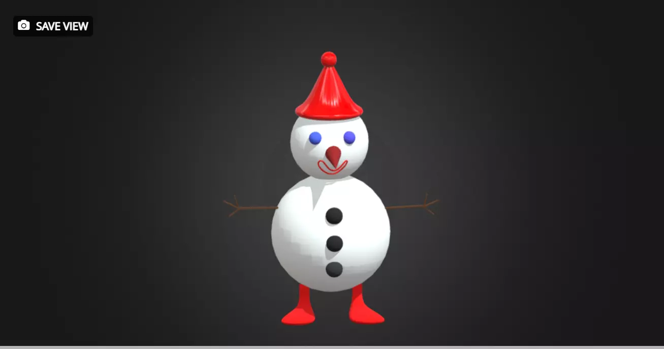snowman Low-poly 3D model_0