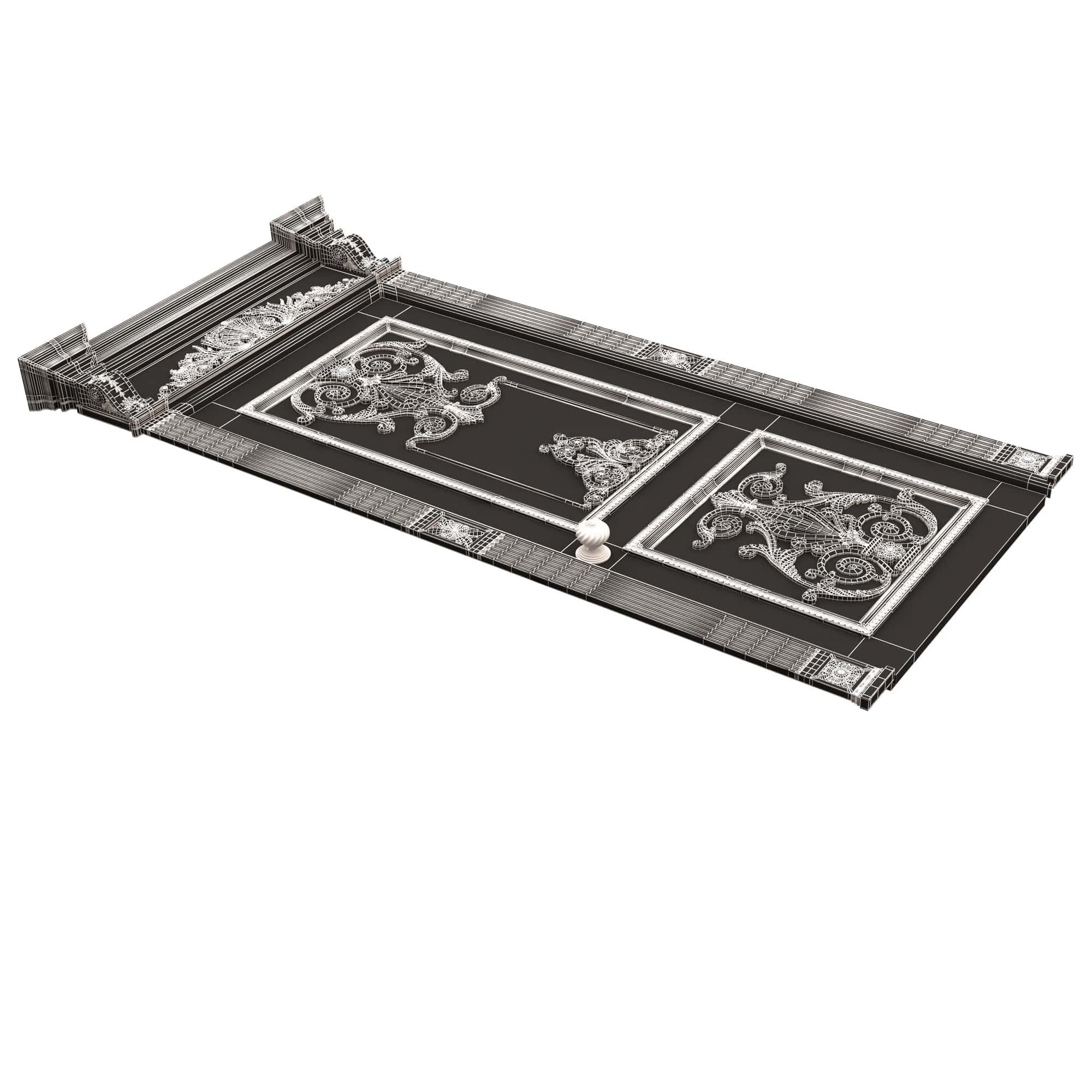 Carved Door Classic 0902 Wood Low-poly 3D model_11