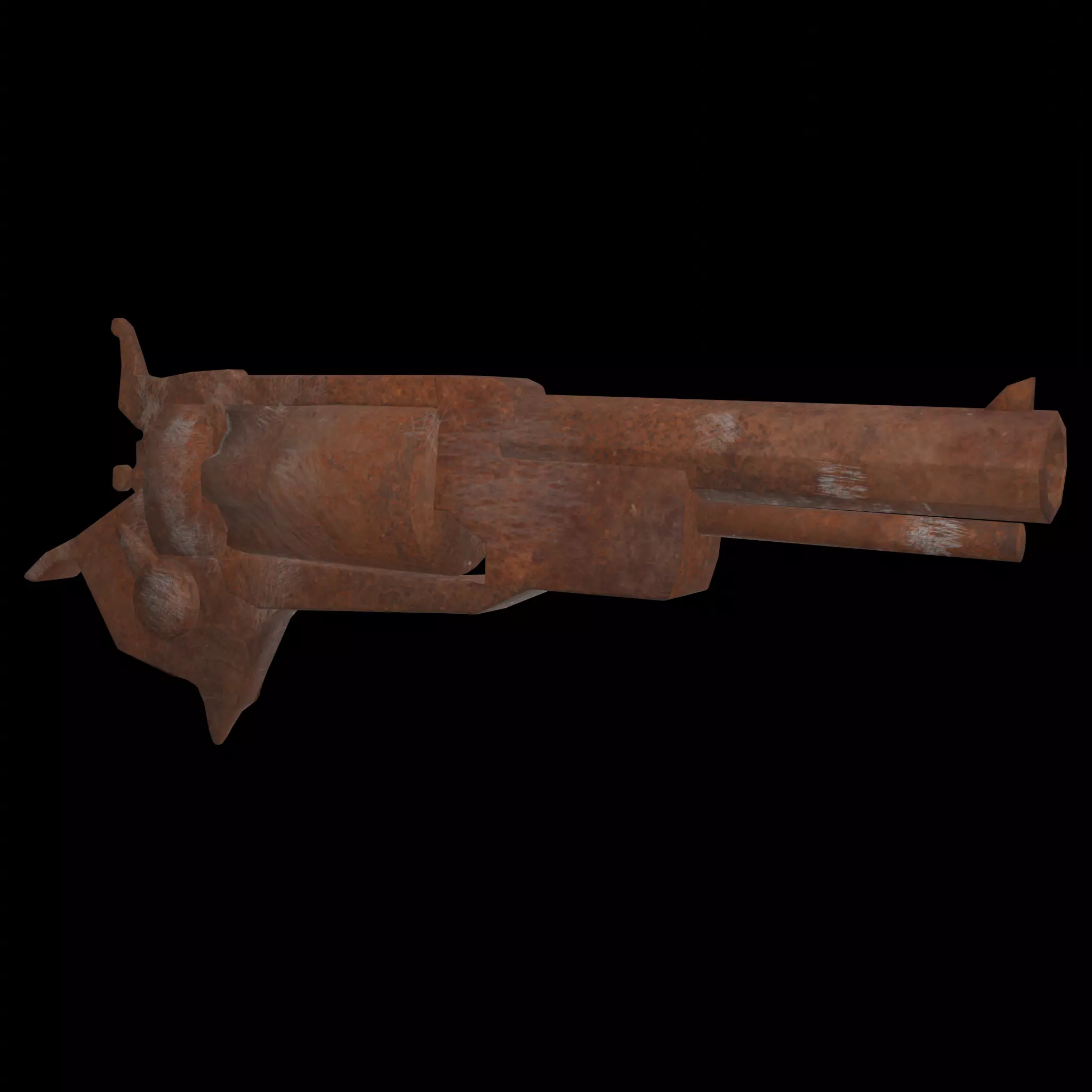 BrokenRustRevolver Free low-poly 3D model