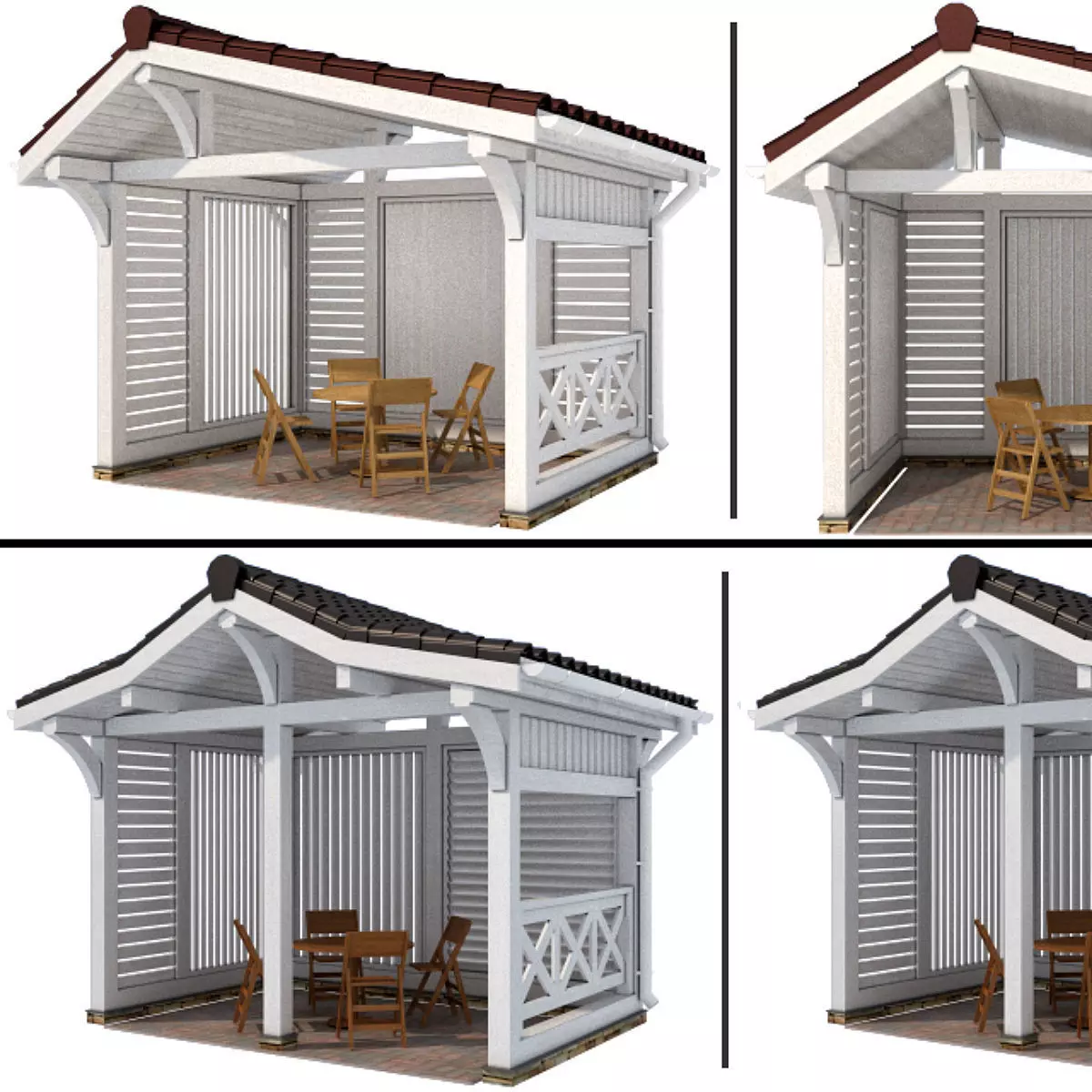 Arbor in a modern style Low-poly 3D model