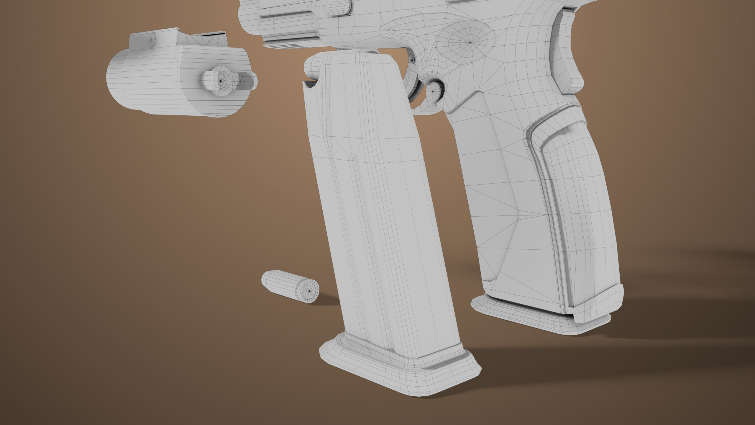 Pistol 06 Black Generic All PBR Unity UE Textures Included Low-poly 3D model_63