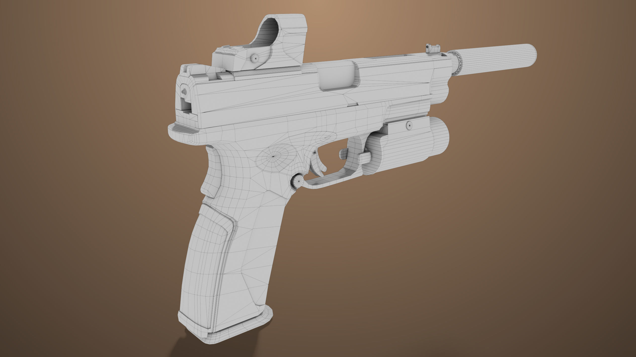 Pistol 06 Black Generic All PBR Unity UE Textures Included Low-poly 3D model_41