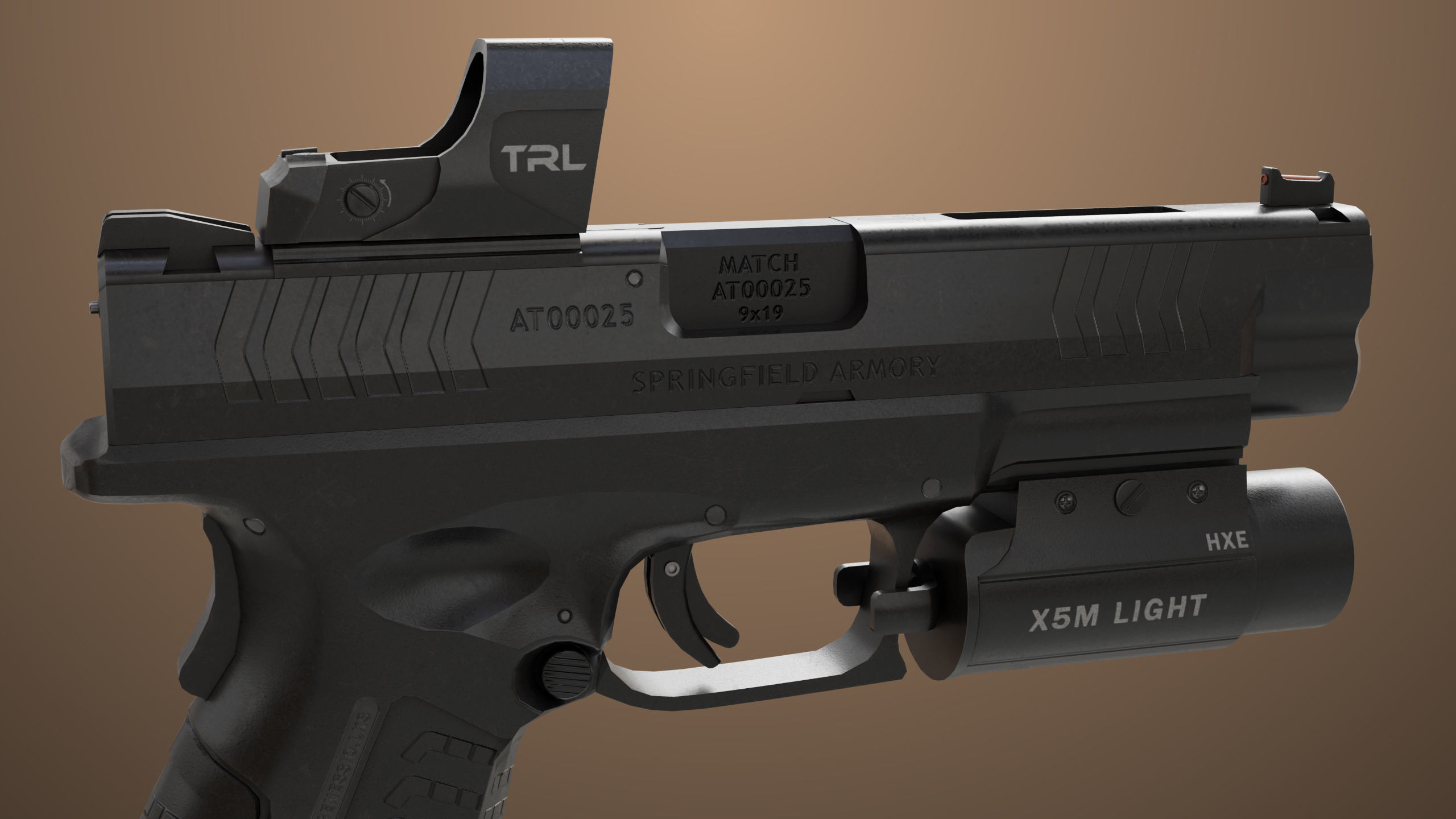 Pistol 06 Black Generic All PBR Unity UE Textures Included Low-poly 3D model_22