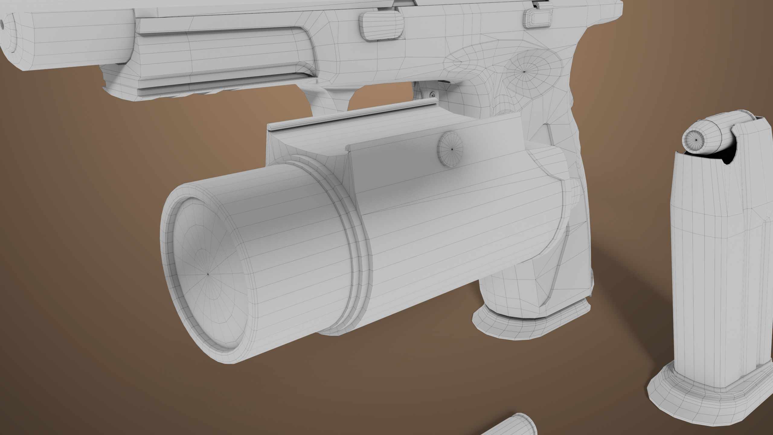 Pistol 06 Black Generic All PBR Unity UE Textures Included Low-poly 3D model_61