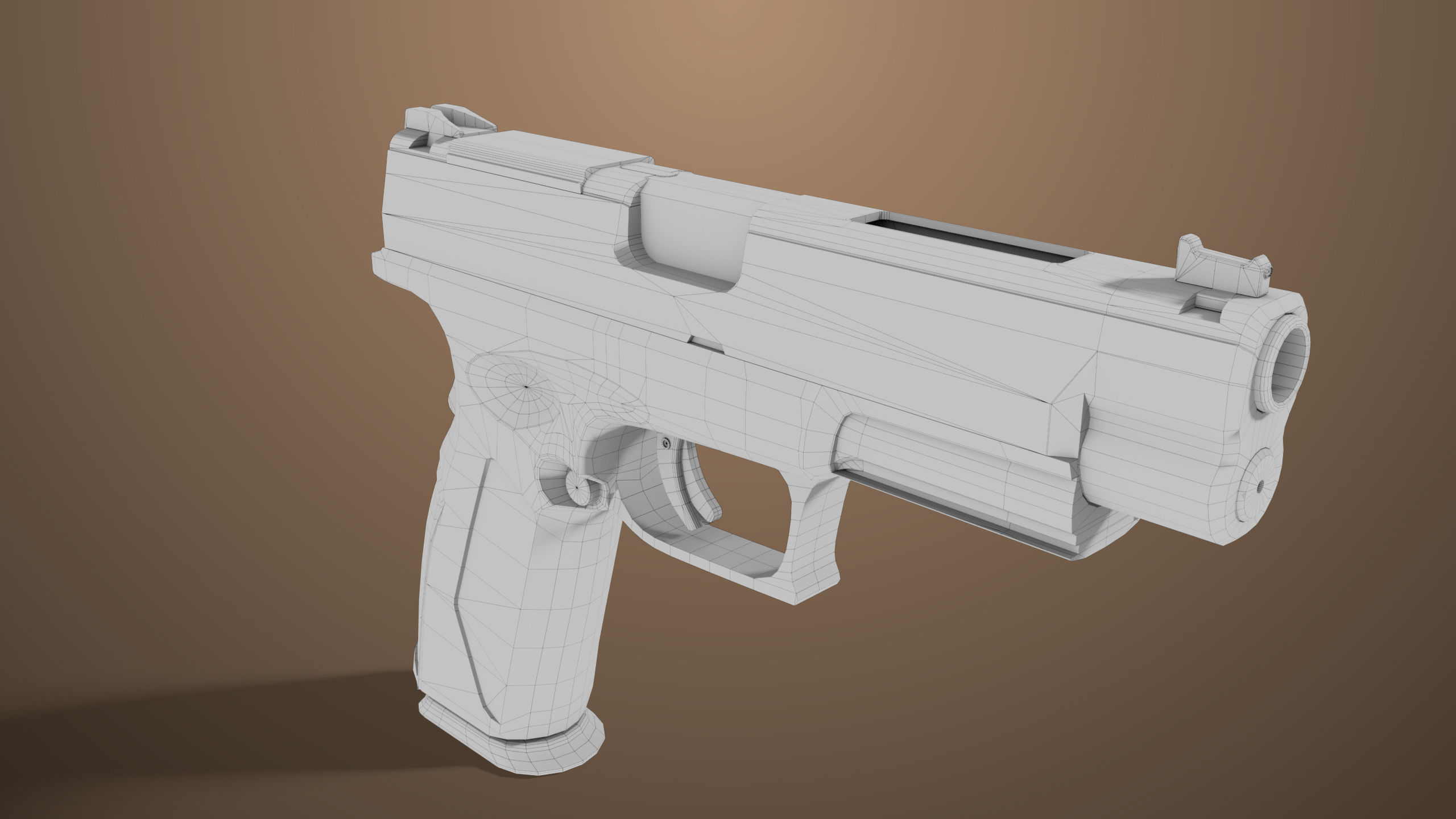 Pistol 06 Black Generic All PBR Unity UE Textures Included Low-poly 3D model_37
