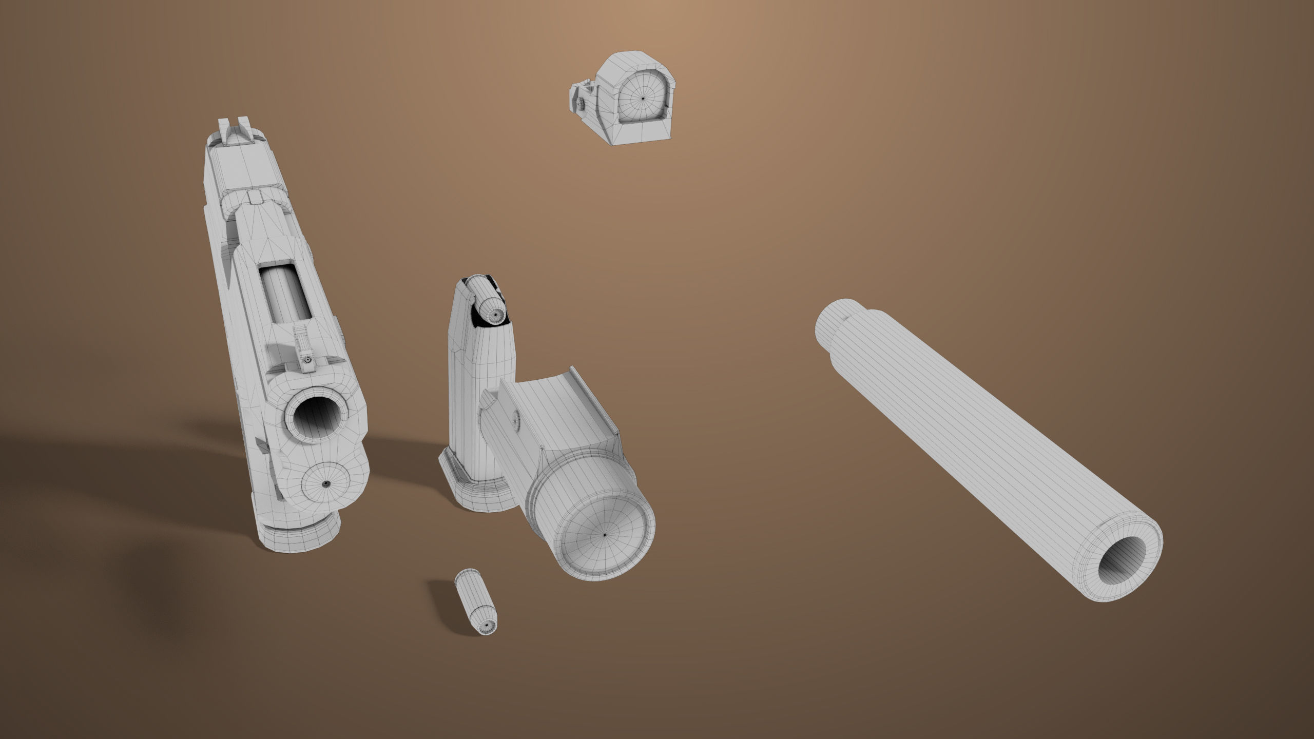 Pistol 06 Black Generic All PBR Unity UE Textures Included Low-poly 3D model_59