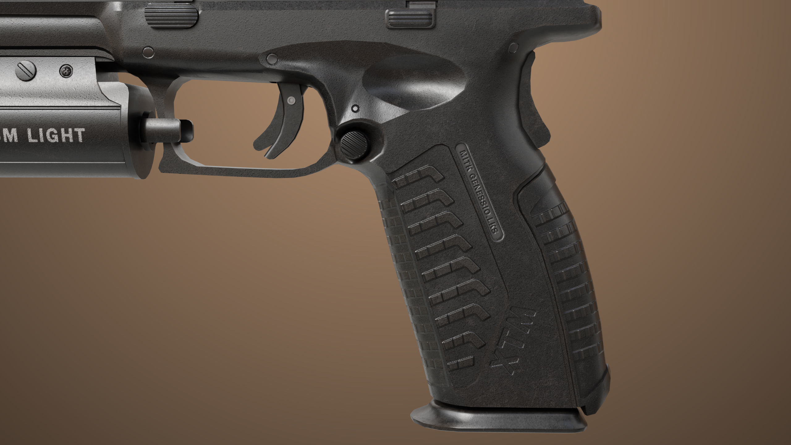 Pistol 06 Black Generic All PBR Unity UE Textures Included Low-poly 3D model_18