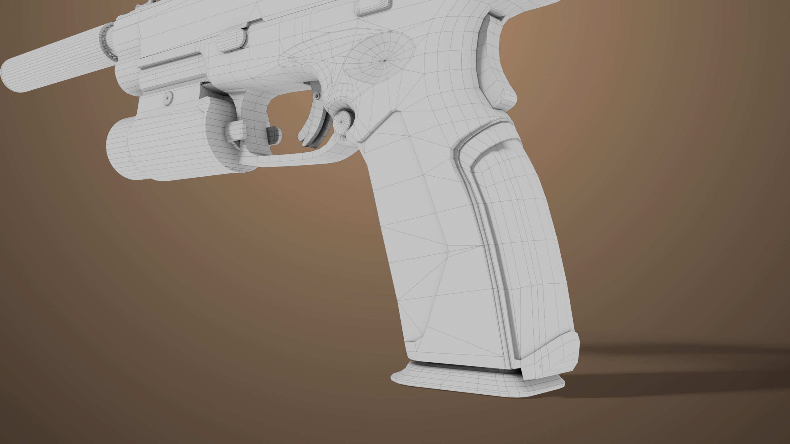 Pistol 06 Black Generic All PBR Unity UE Textures Included Low-poly 3D model_46