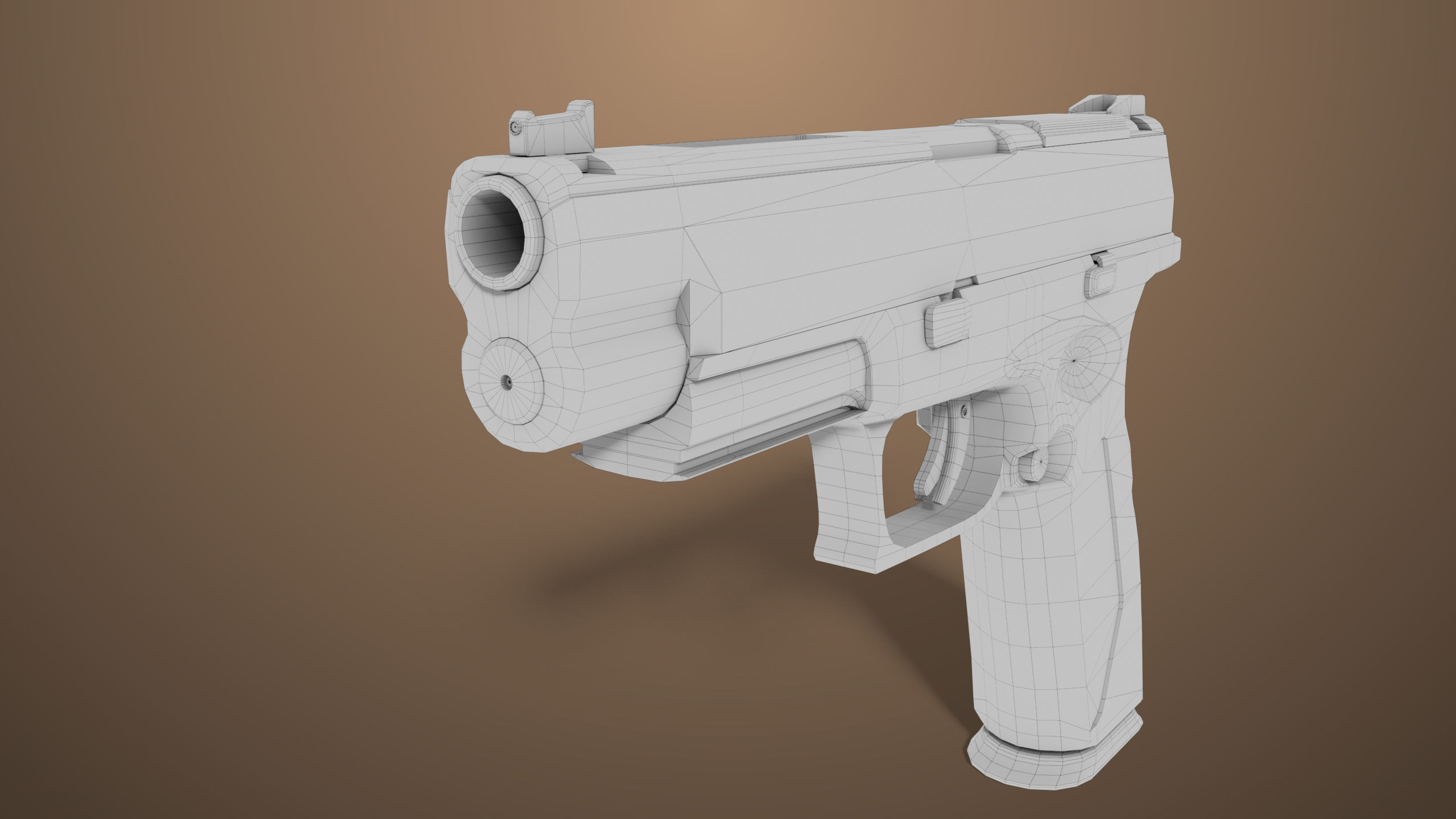 Pistol 06 Black Generic All PBR Unity UE Textures Included Low-poly 3D model_56