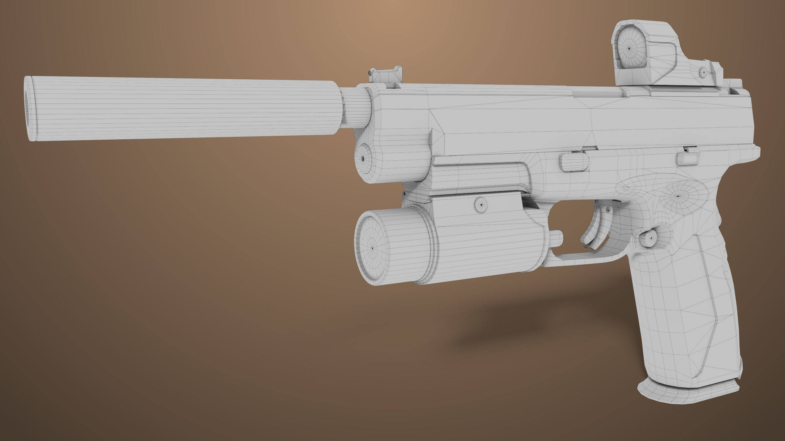 Pistol 06 Black Generic All PBR Unity UE Textures Included Low-poly 3D model_54