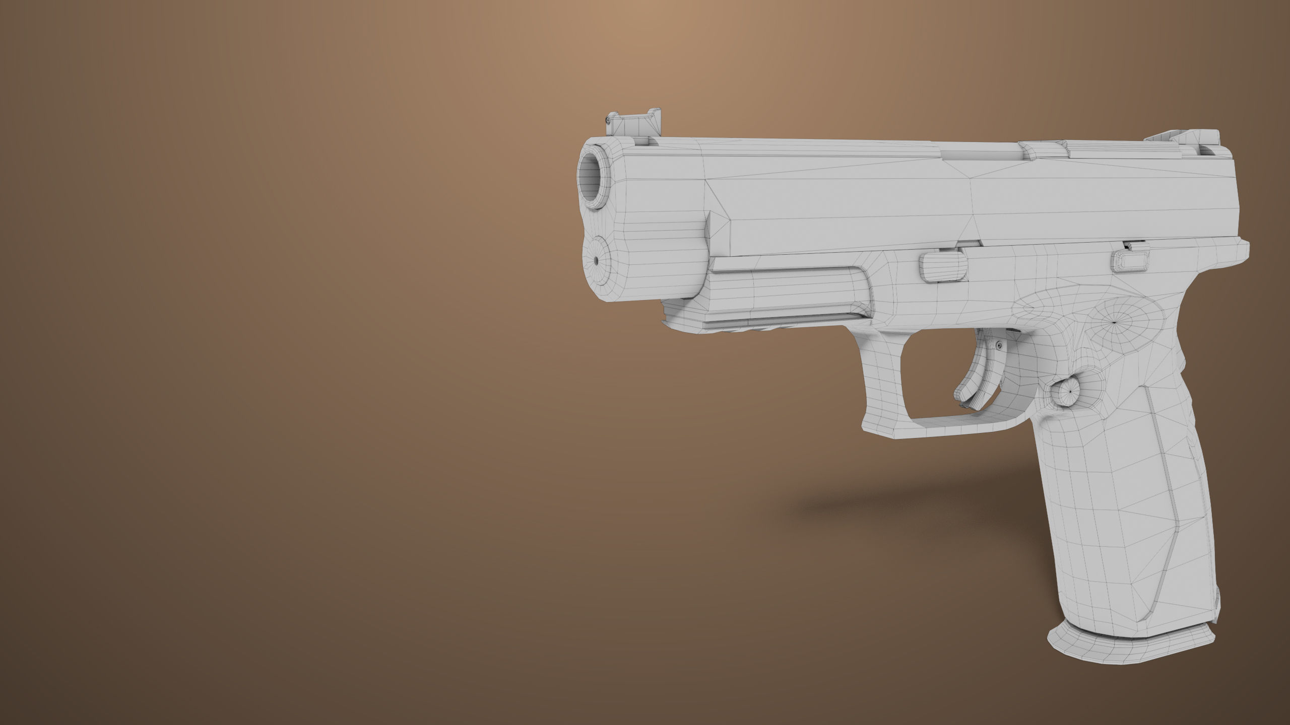 Pistol 06 Black Generic All PBR Unity UE Textures Included Low-poly 3D model_55
