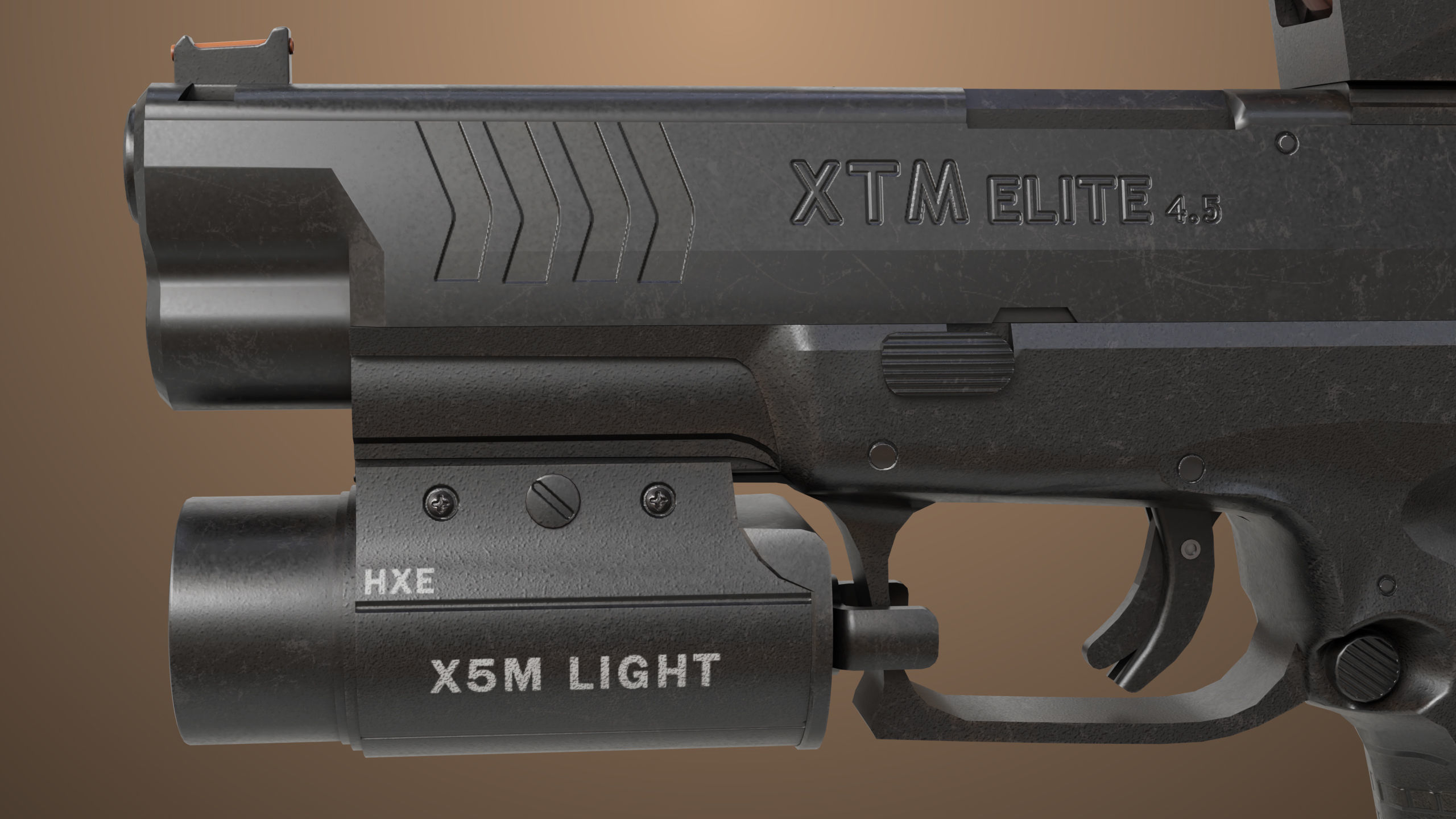 Pistol 06 Black Generic All PBR Unity UE Textures Included Low-poly 3D model_21