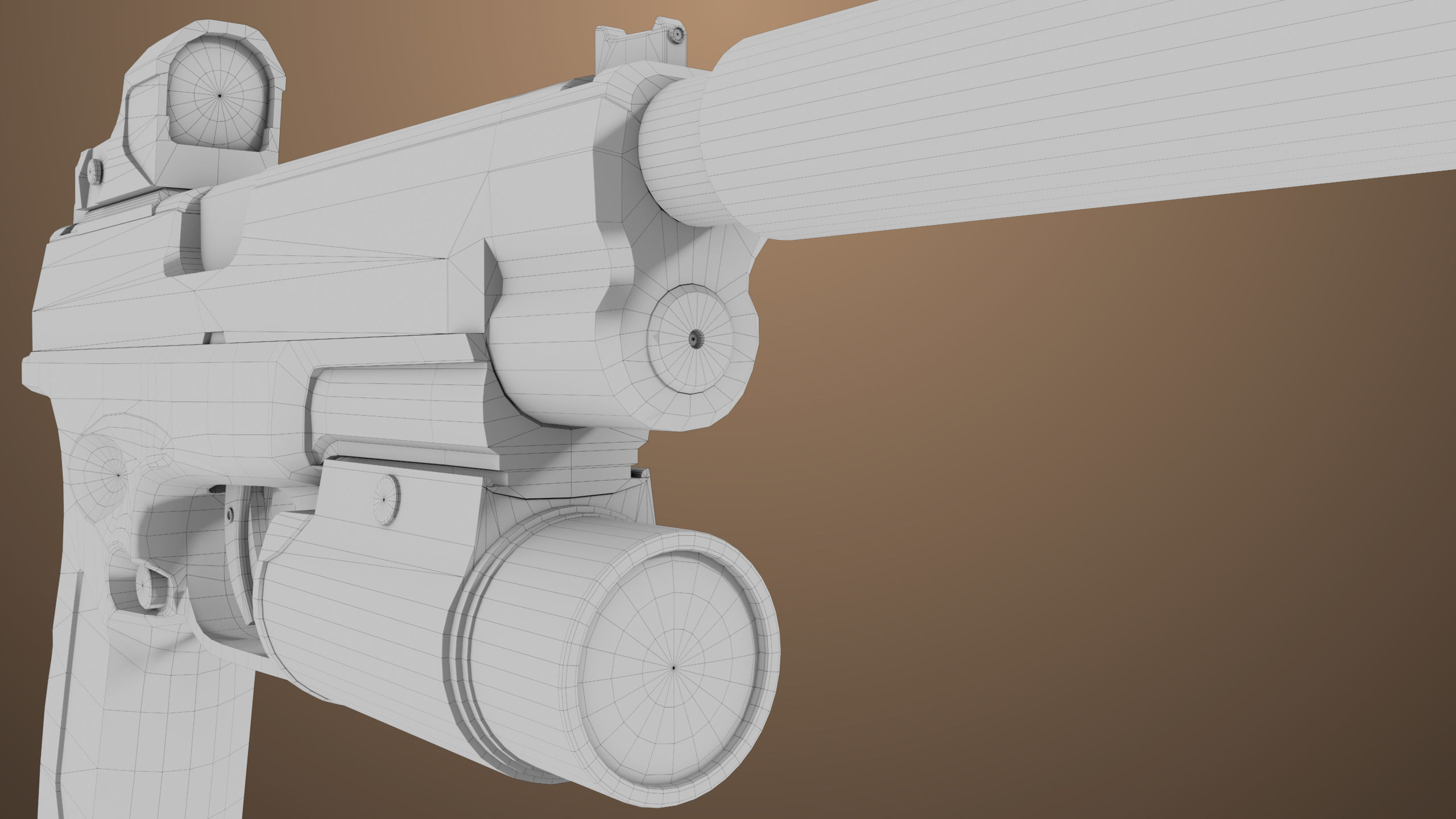 Pistol 06 Black Generic All PBR Unity UE Textures Included Low-poly 3D model_50