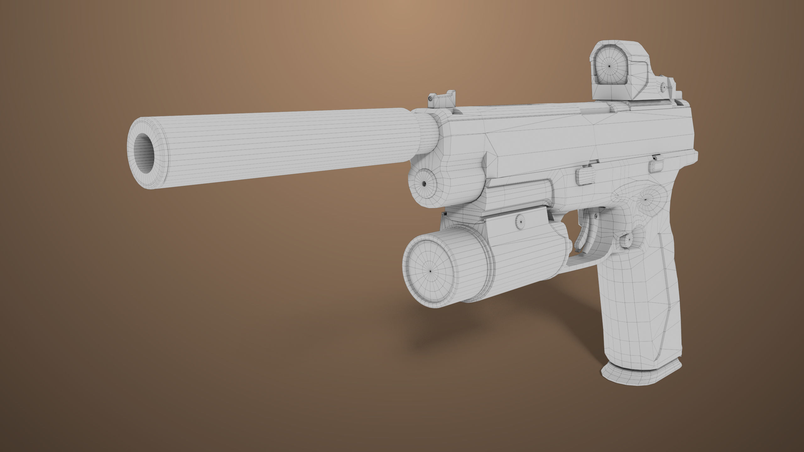 Pistol 06 Black Generic All PBR Unity UE Textures Included Low-poly 3D model_35