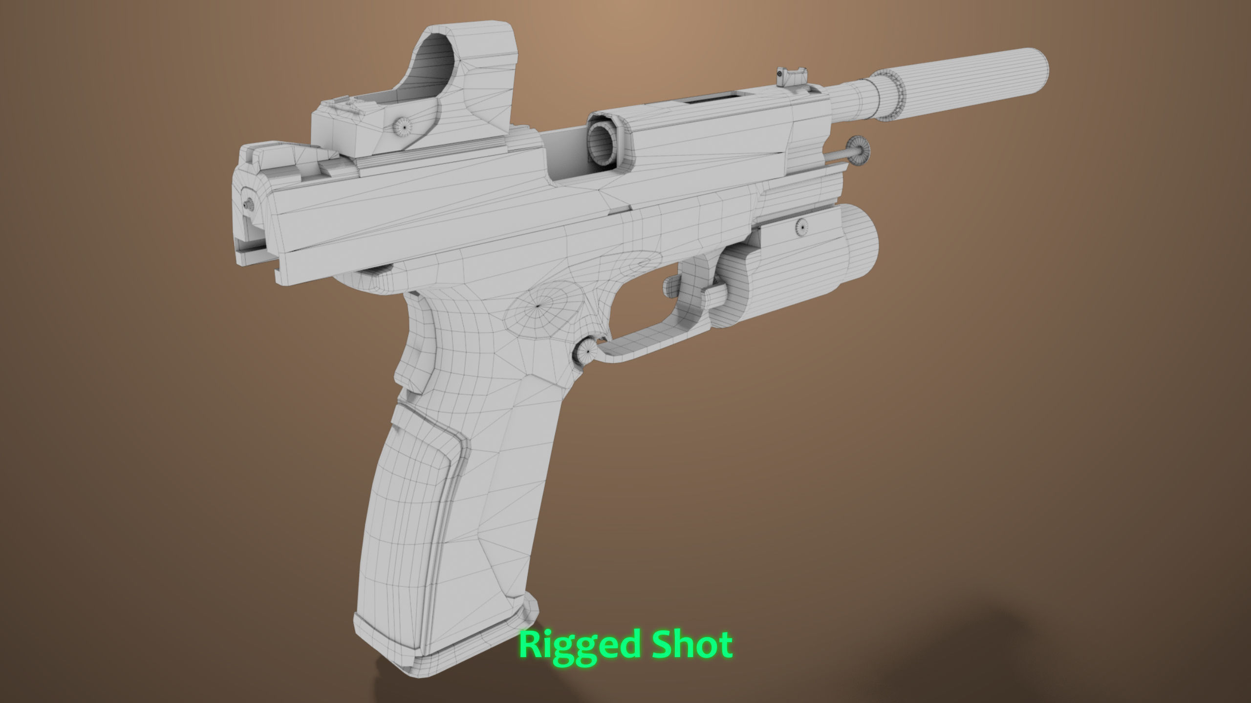 Pistol 06 Black Generic All PBR Unity UE Textures Included Low-poly 3D model_53