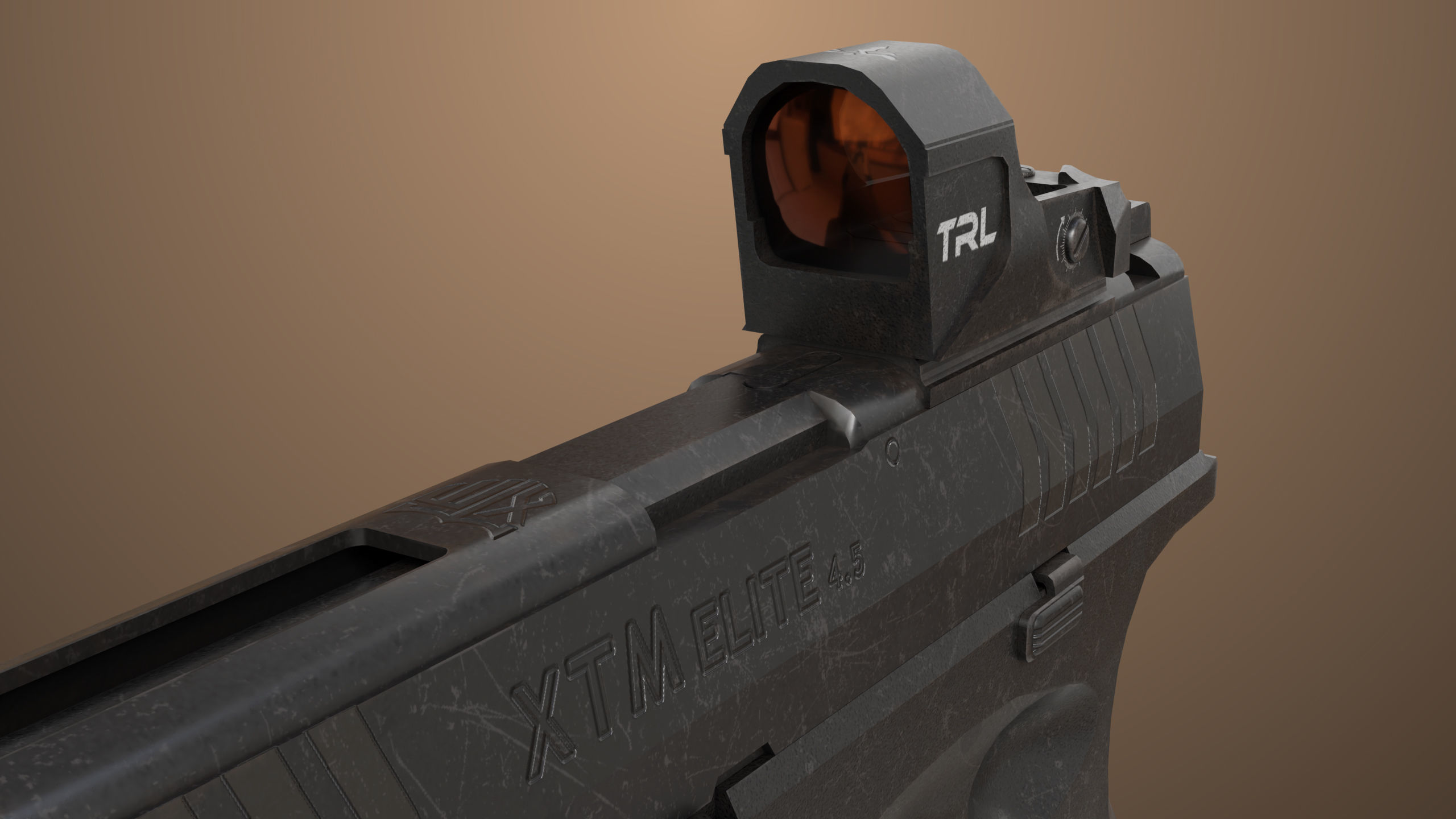 Pistol 06 Black Generic All PBR Unity UE Textures Included Low-poly 3D model_20