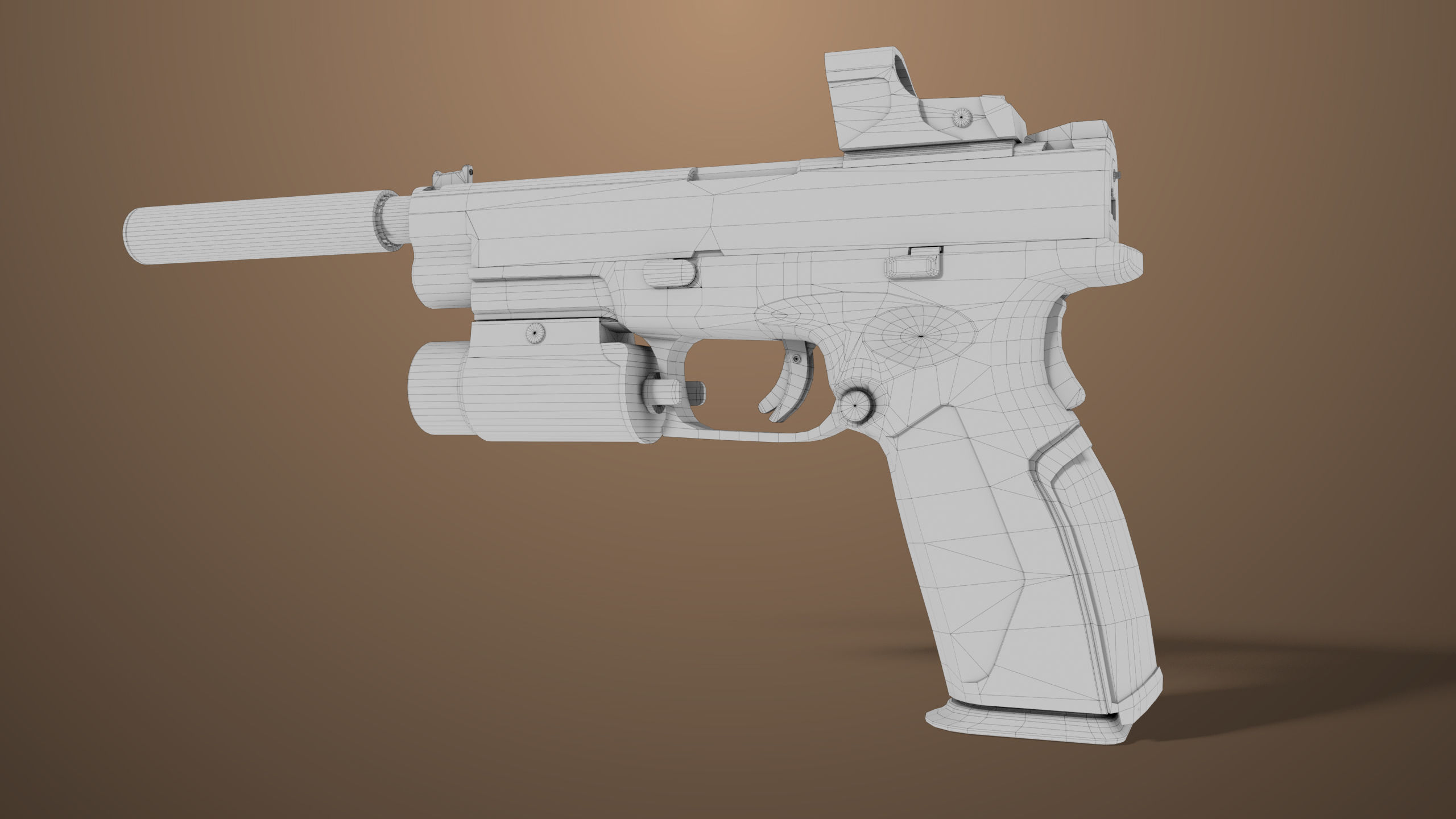 Pistol 06 Black Generic All PBR Unity UE Textures Included Low-poly 3D model_51