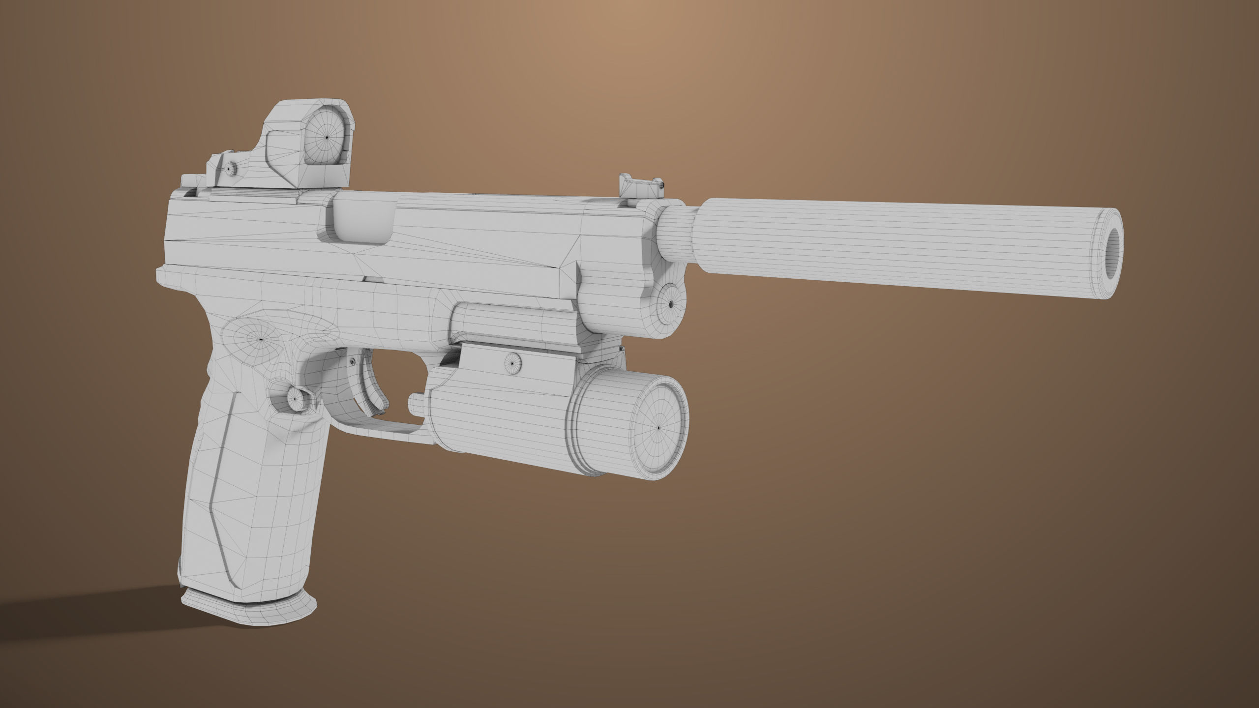 Pistol 06 Black Generic All PBR Unity UE Textures Included Low-poly 3D model_39