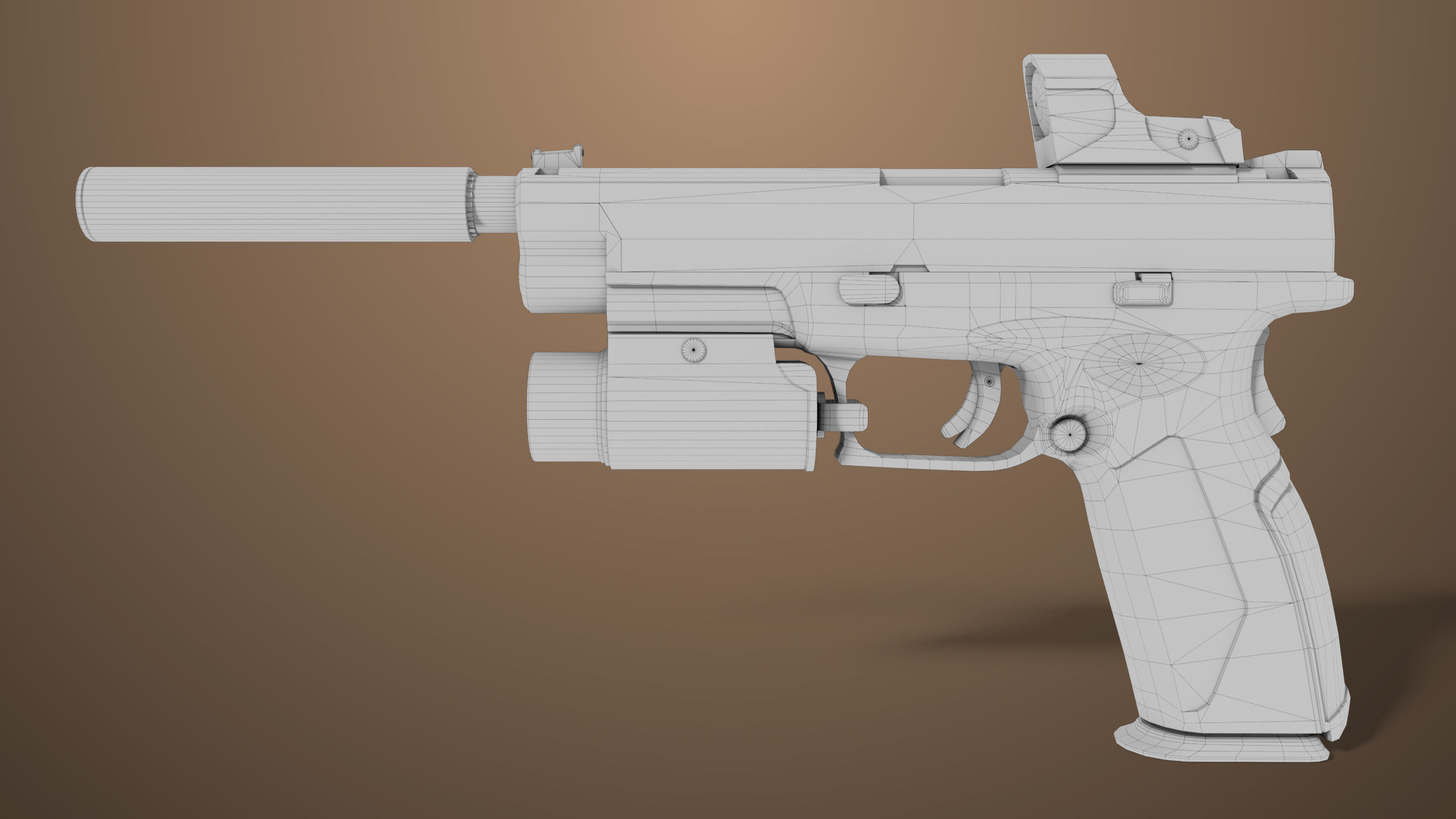 Pistol 06 Black Generic All PBR Unity UE Textures Included Low-poly 3D model_34