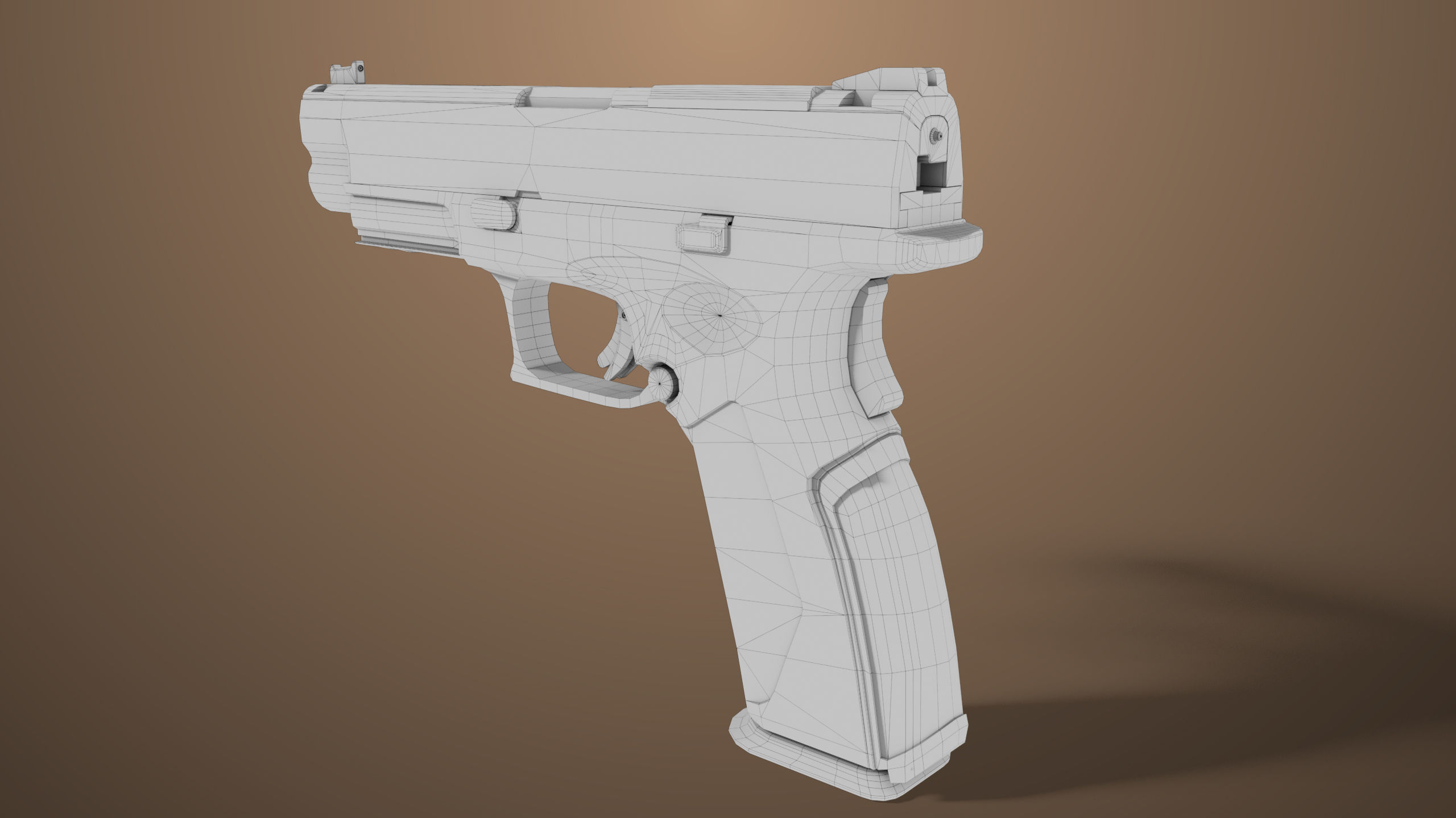 Pistol 06 Black Generic All PBR Unity UE Textures Included Low-poly 3D model_57