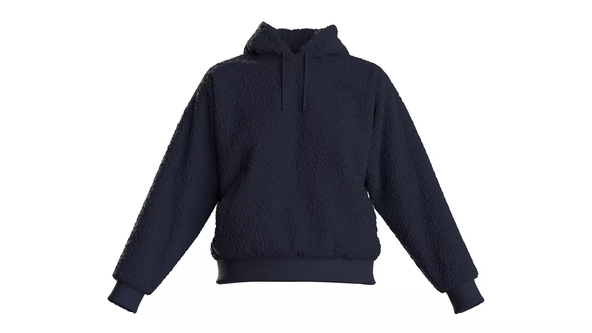 Female plush hoodie 3D model_0