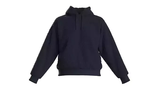 Female plush hoodie 3D model