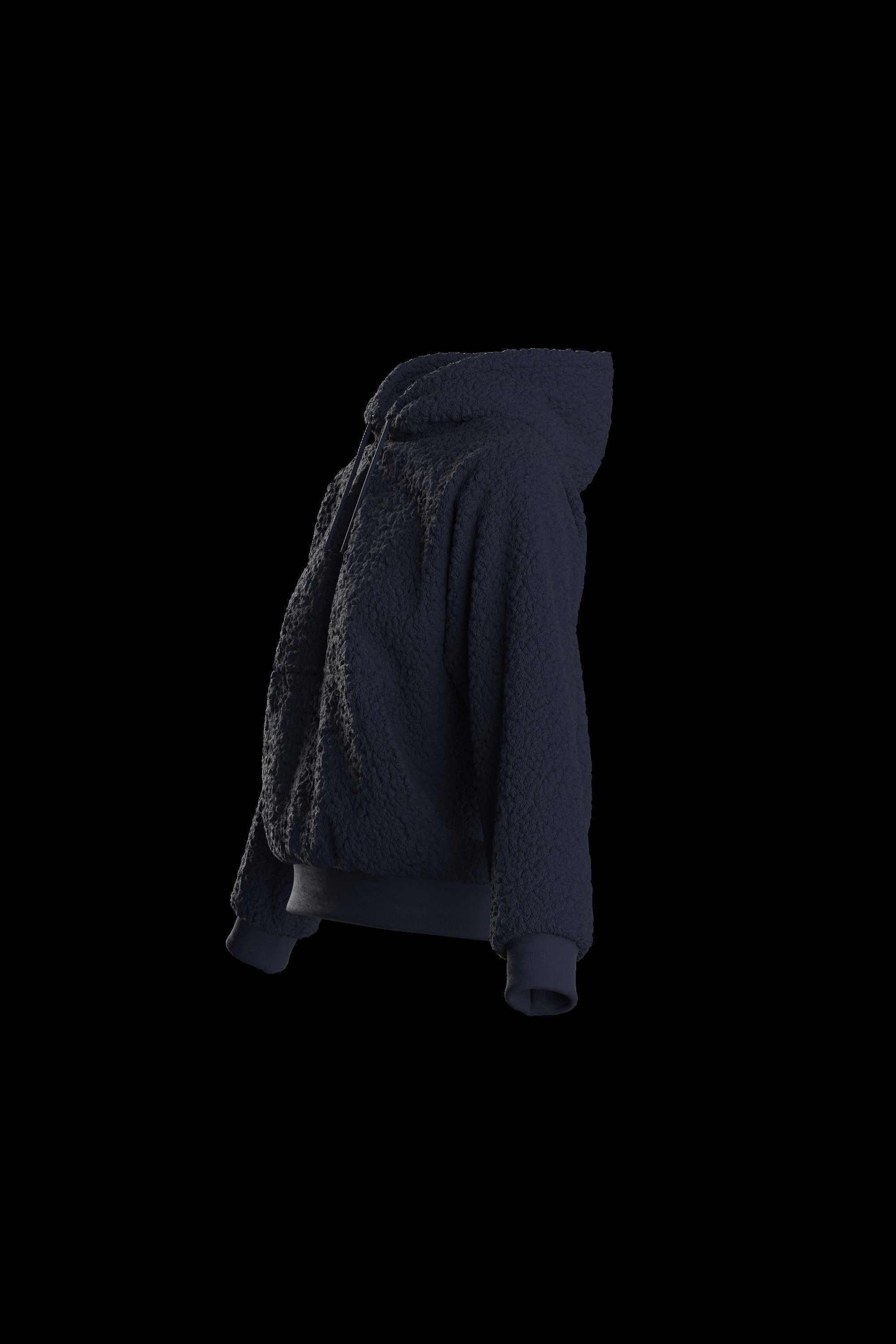 Female plush hoodie 3D model_9