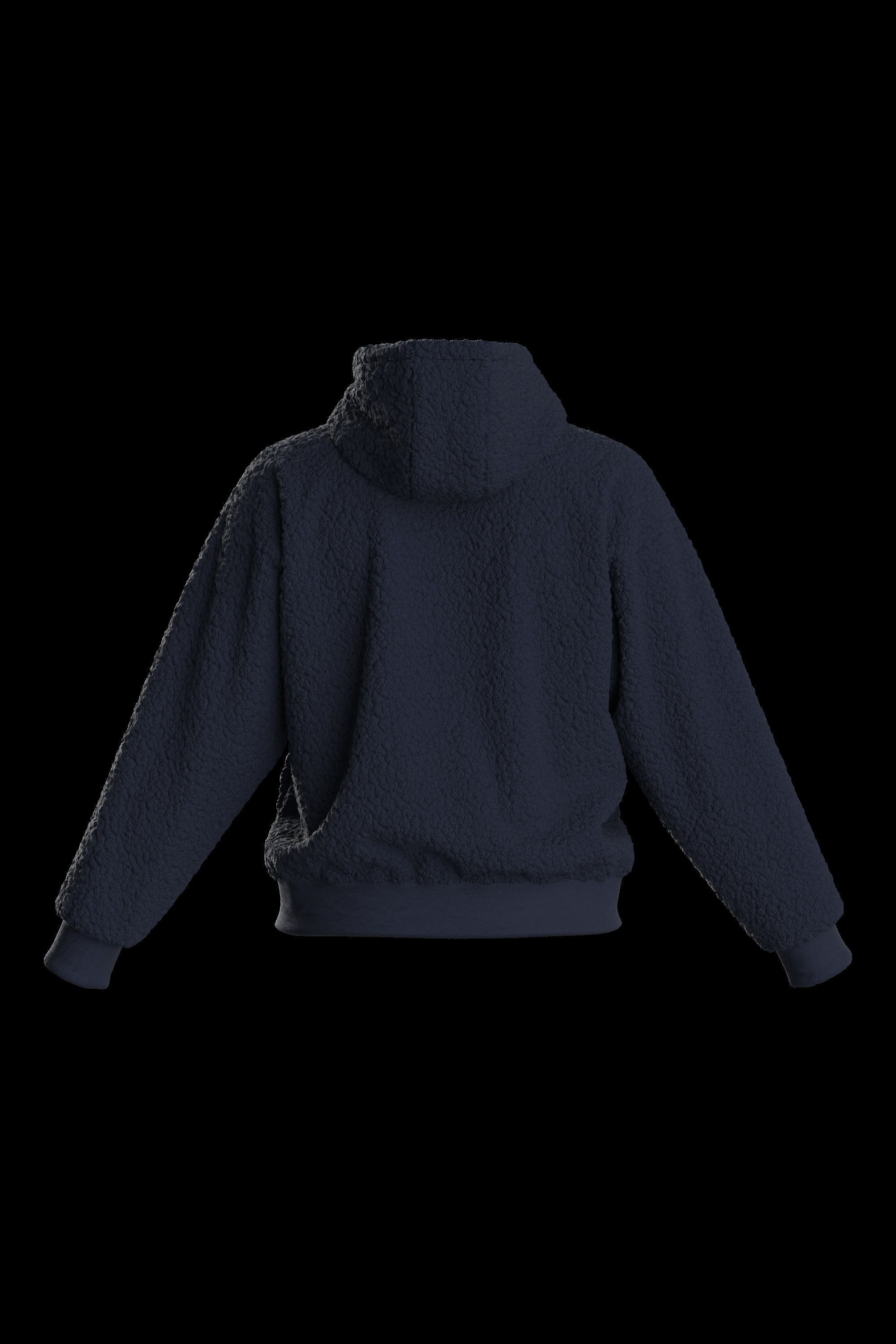 Female plush hoodie 3D model_18