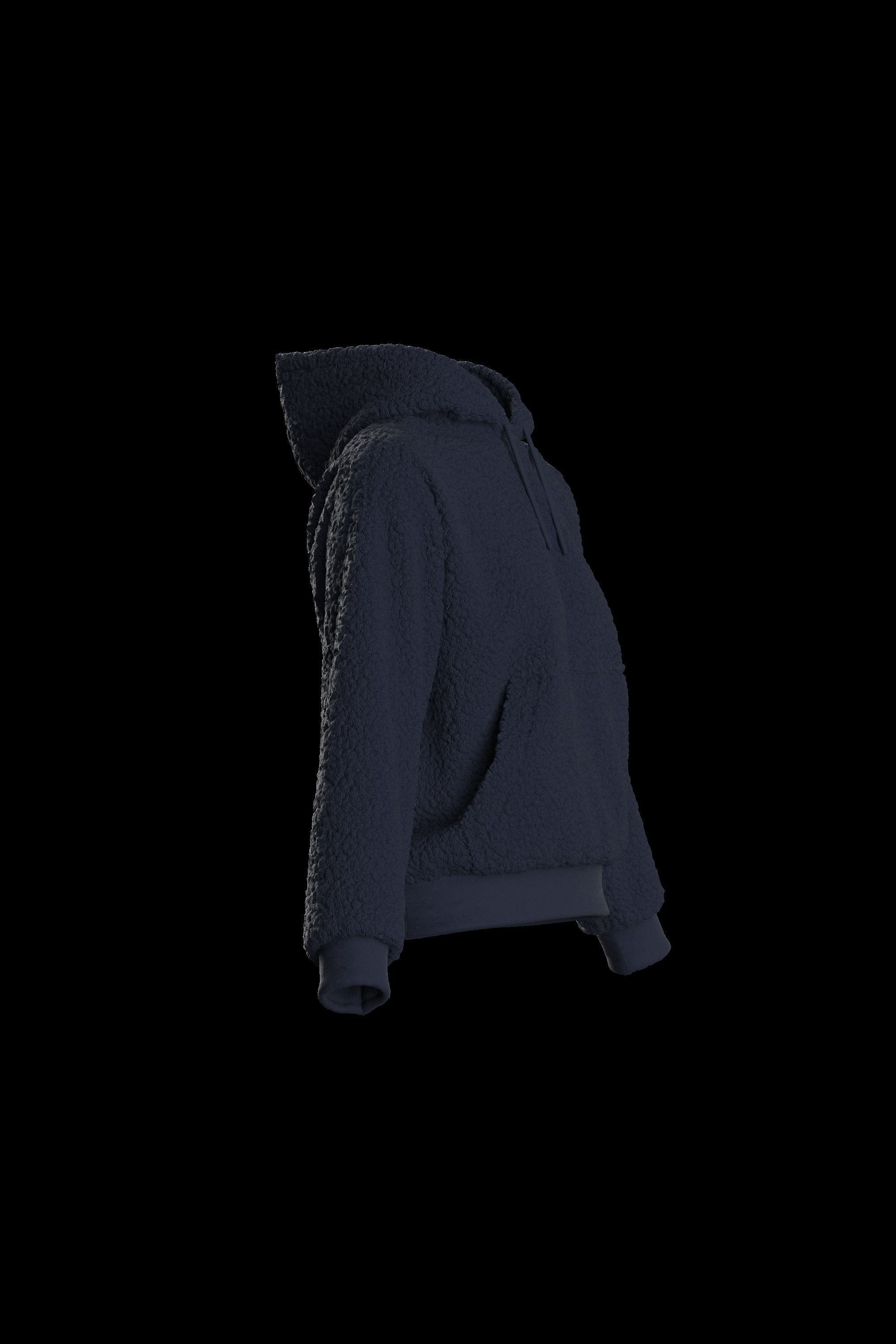 Female plush hoodie 3D model_13