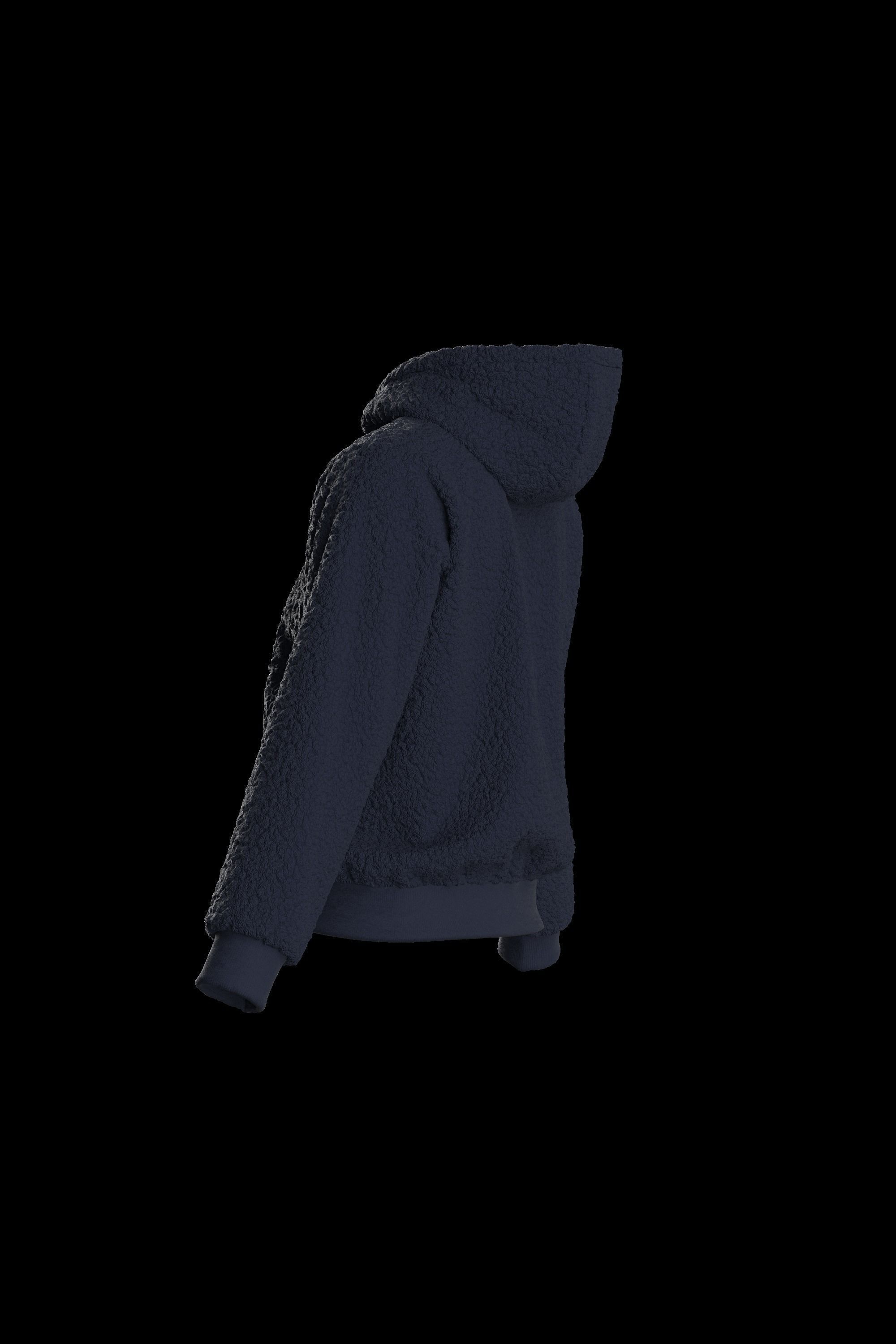 Female plush hoodie 3D model_7