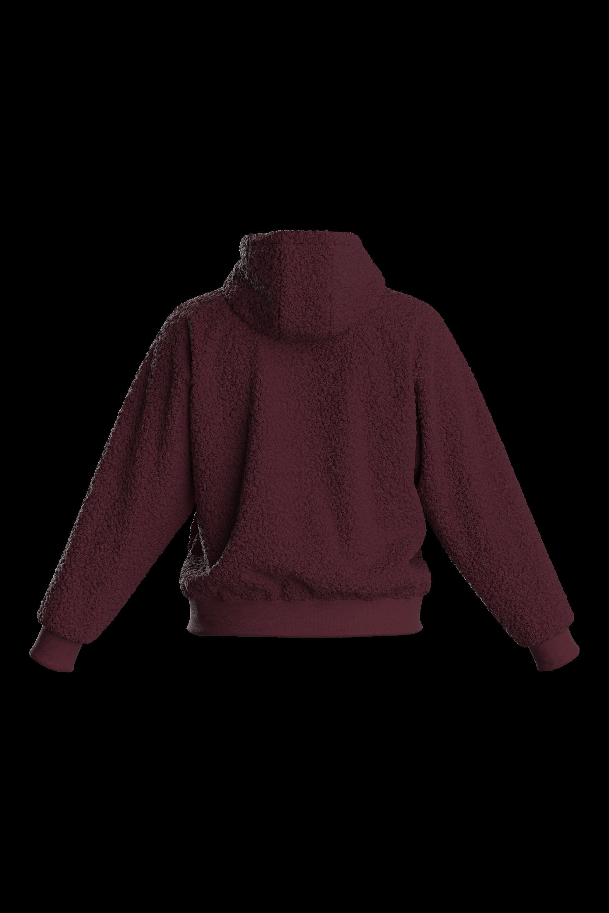 Female plush hoodie 3D model_18