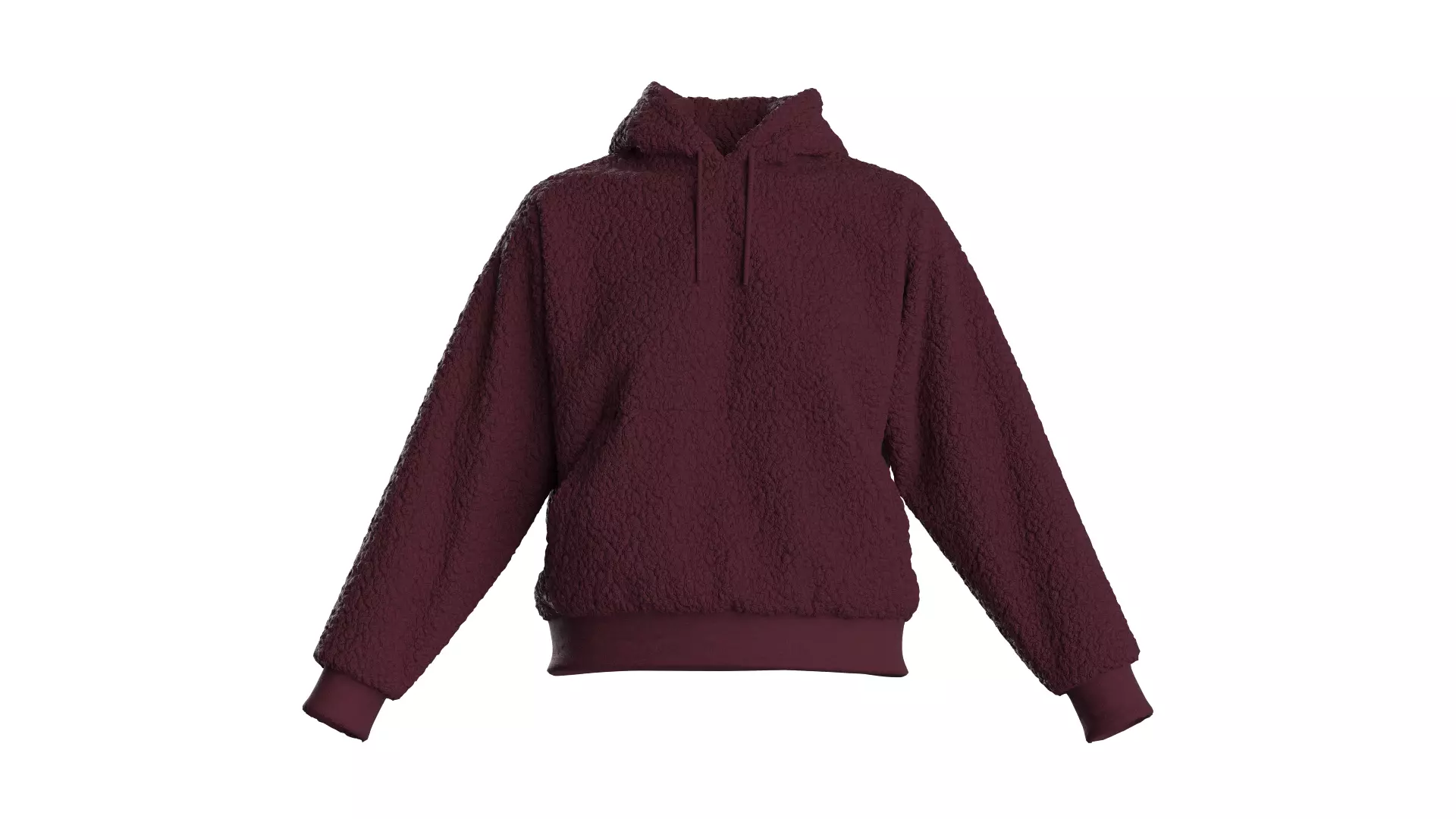 Female plush hoodie 3D model_0