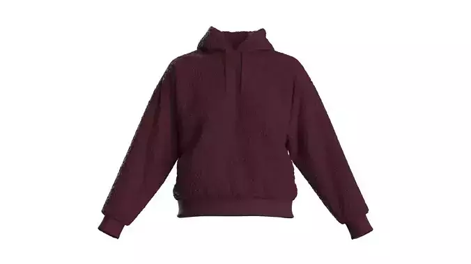 Female plush hoodie 3D model