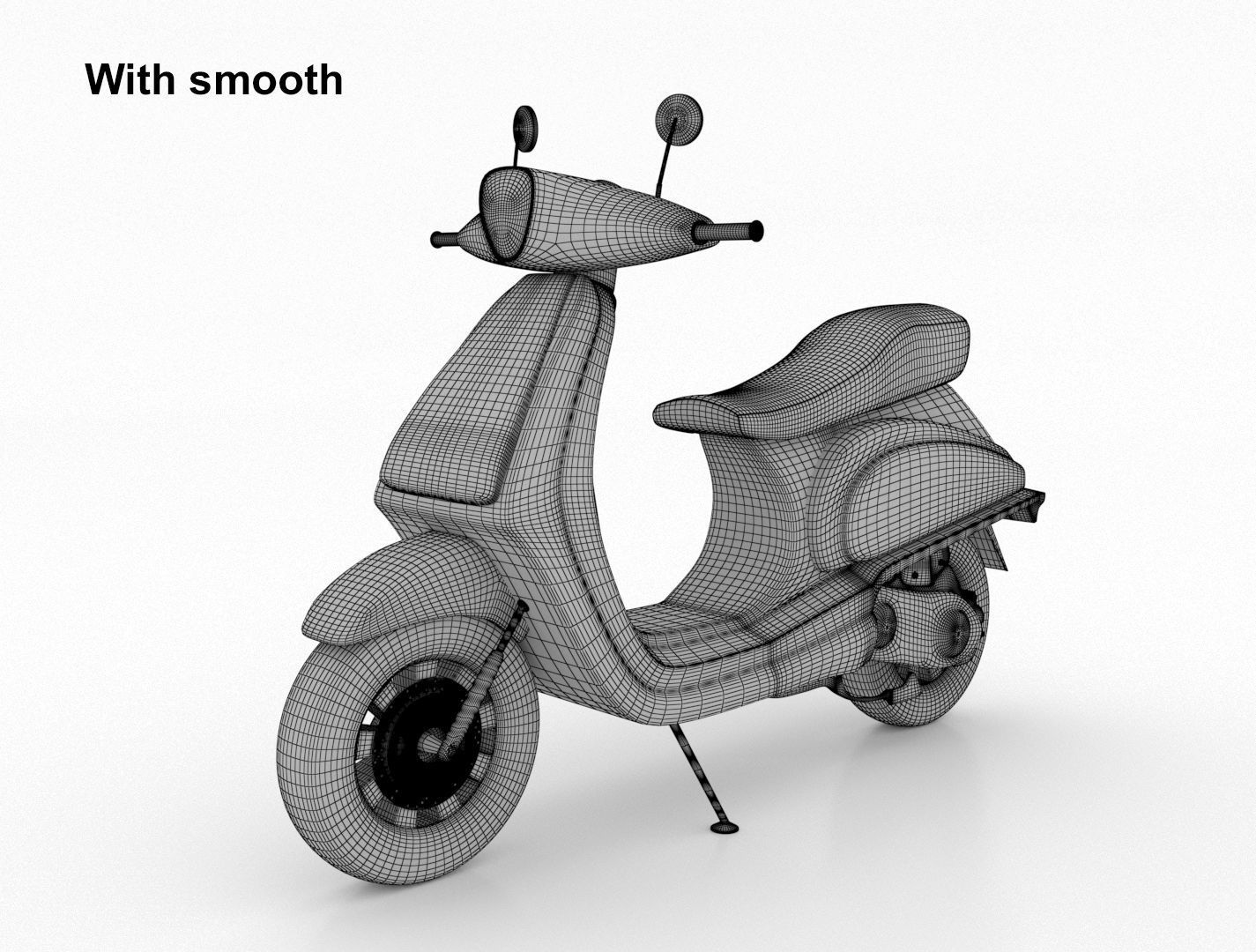 Scooter-Moped Low-poly 3D model_8
