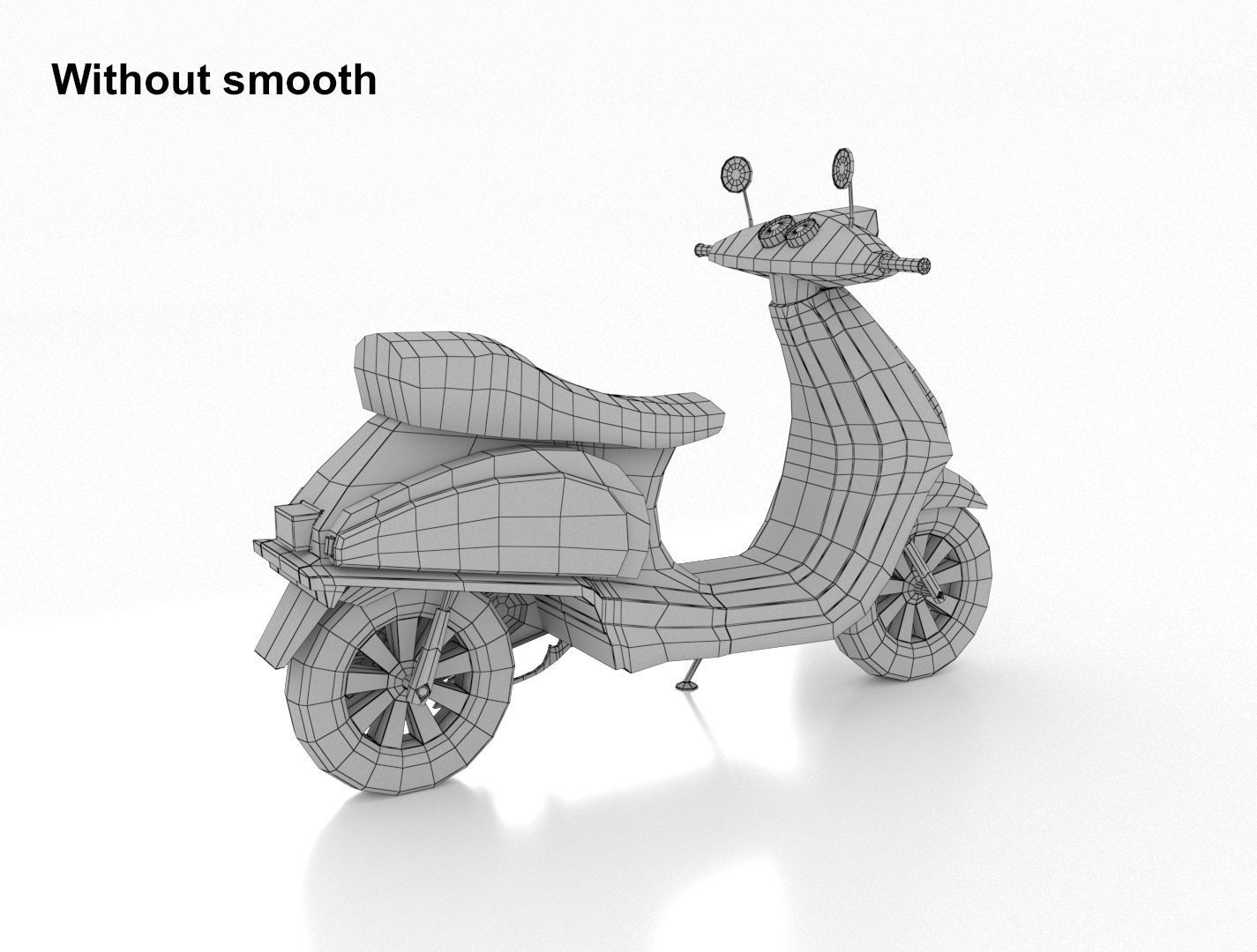 Scooter-Moped Low-poly 3D model_7