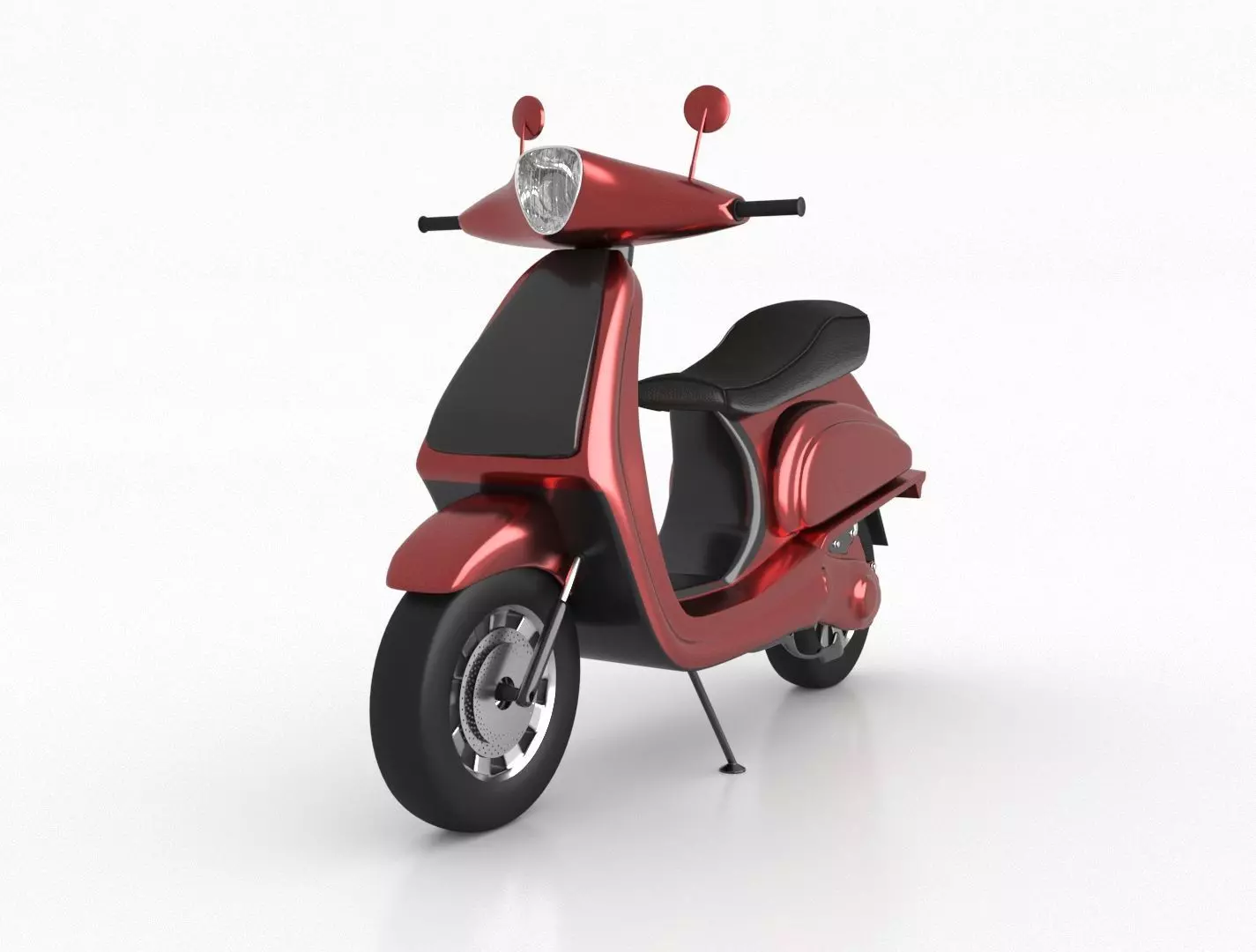Scooter-Moped Low-poly 3D model_0