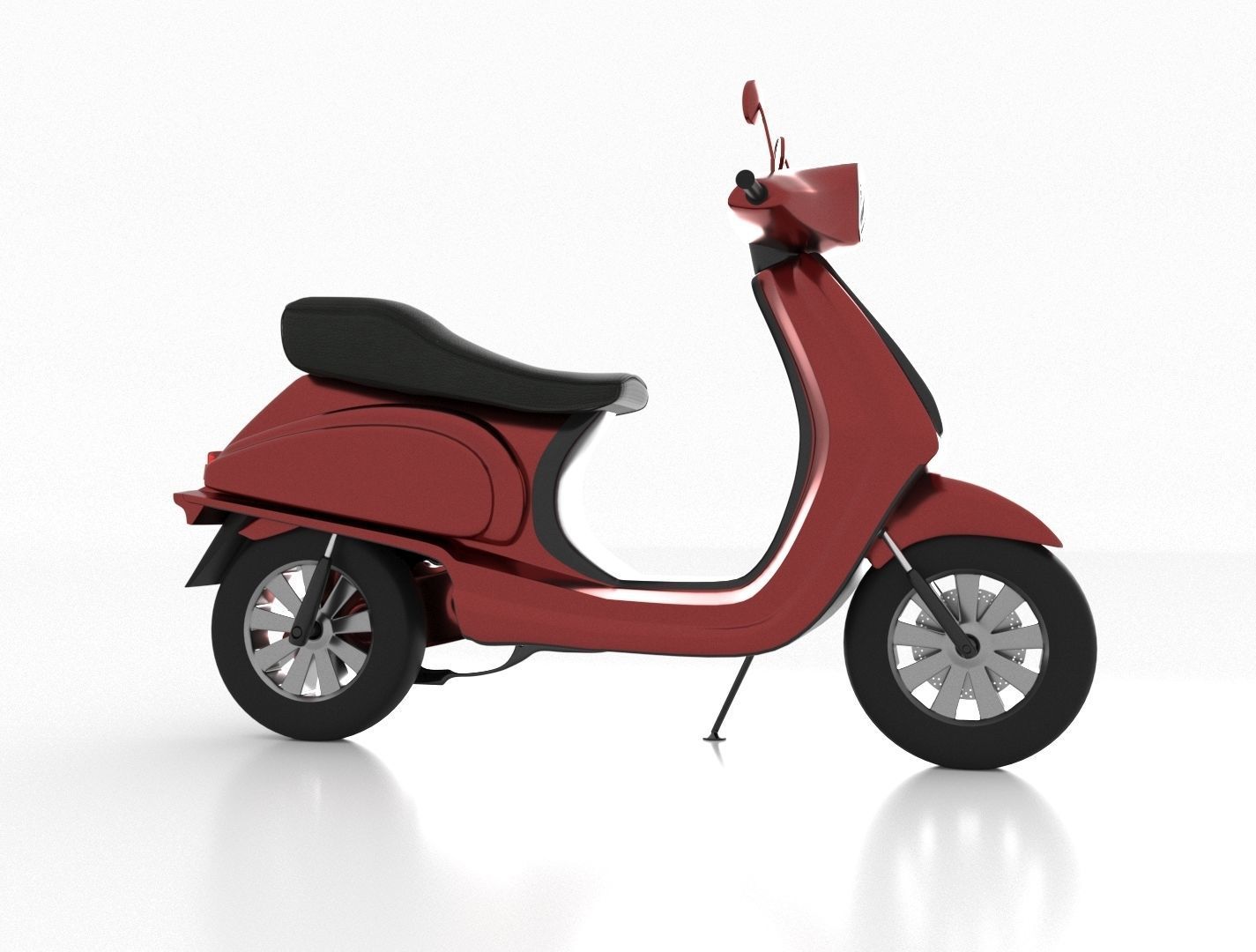 Scooter-Moped Low-poly 3D model_4