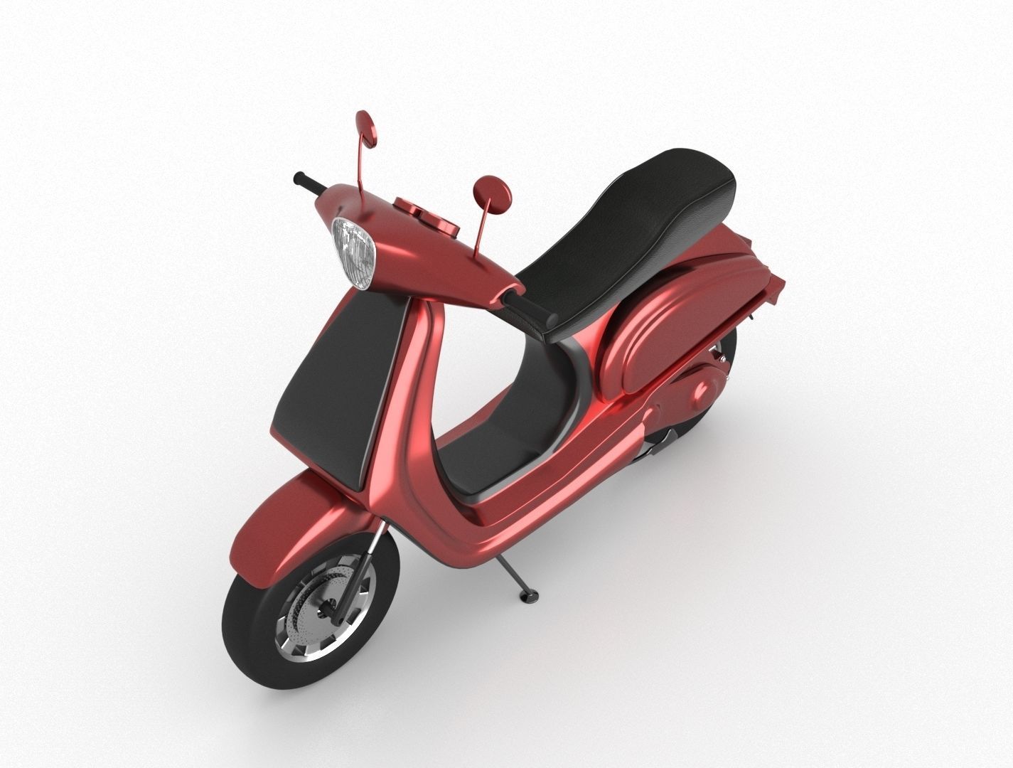 Scooter-Moped Low-poly 3D model_5