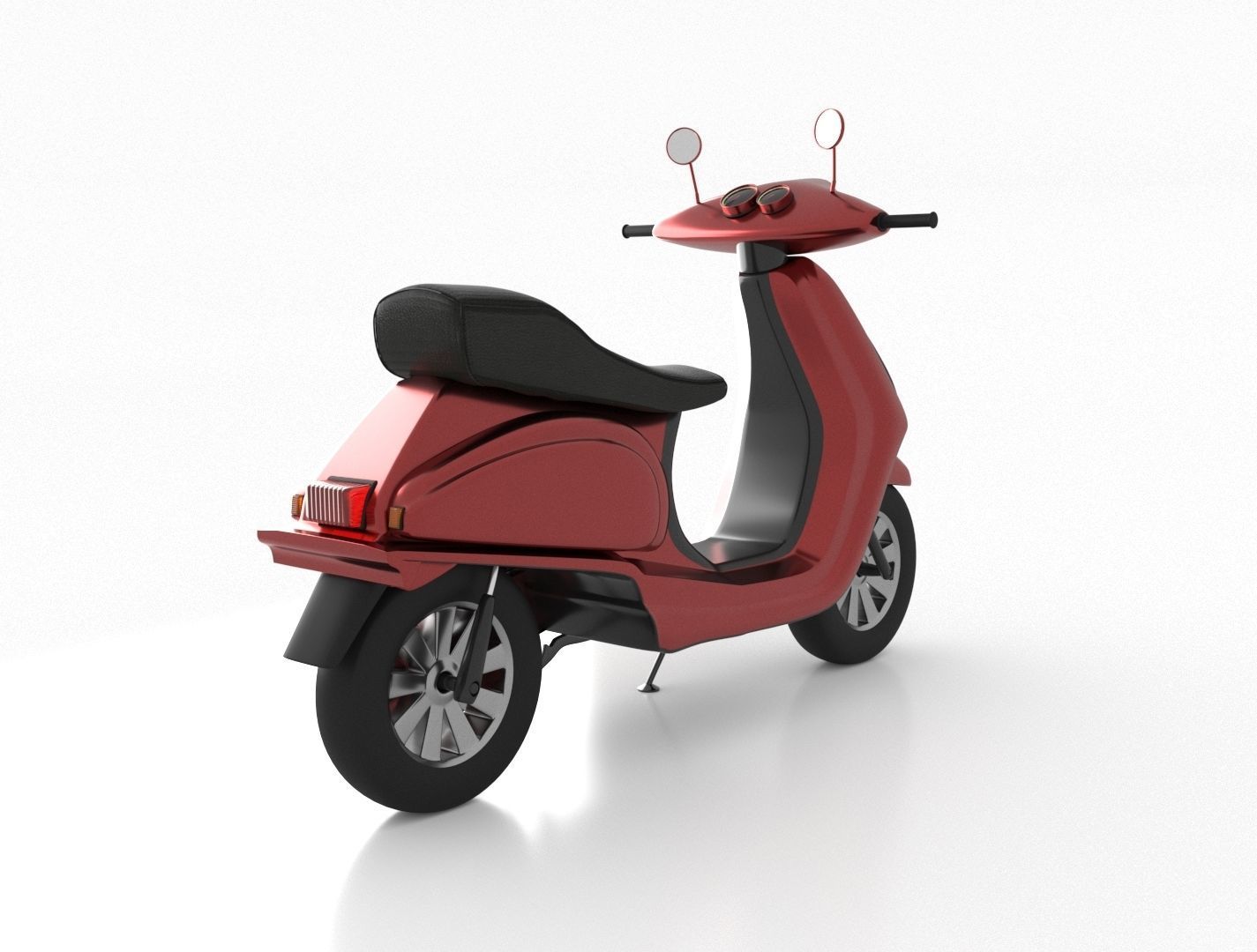 Scooter-Moped Low-poly 3D model_3