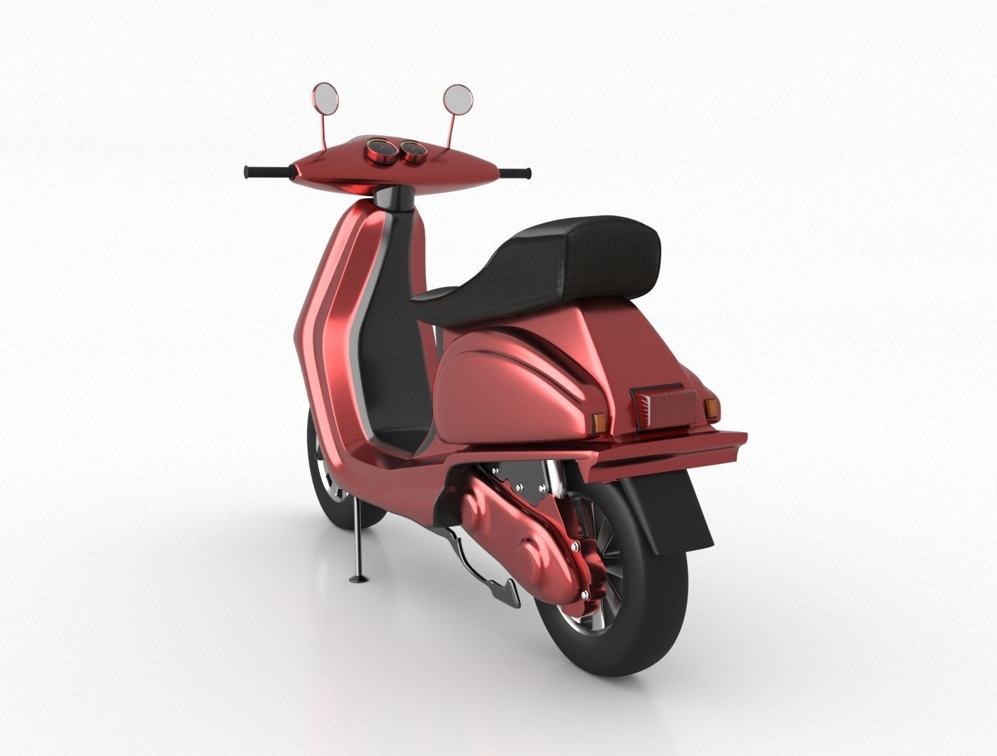 Scooter-Moped Low-poly 3D model_2