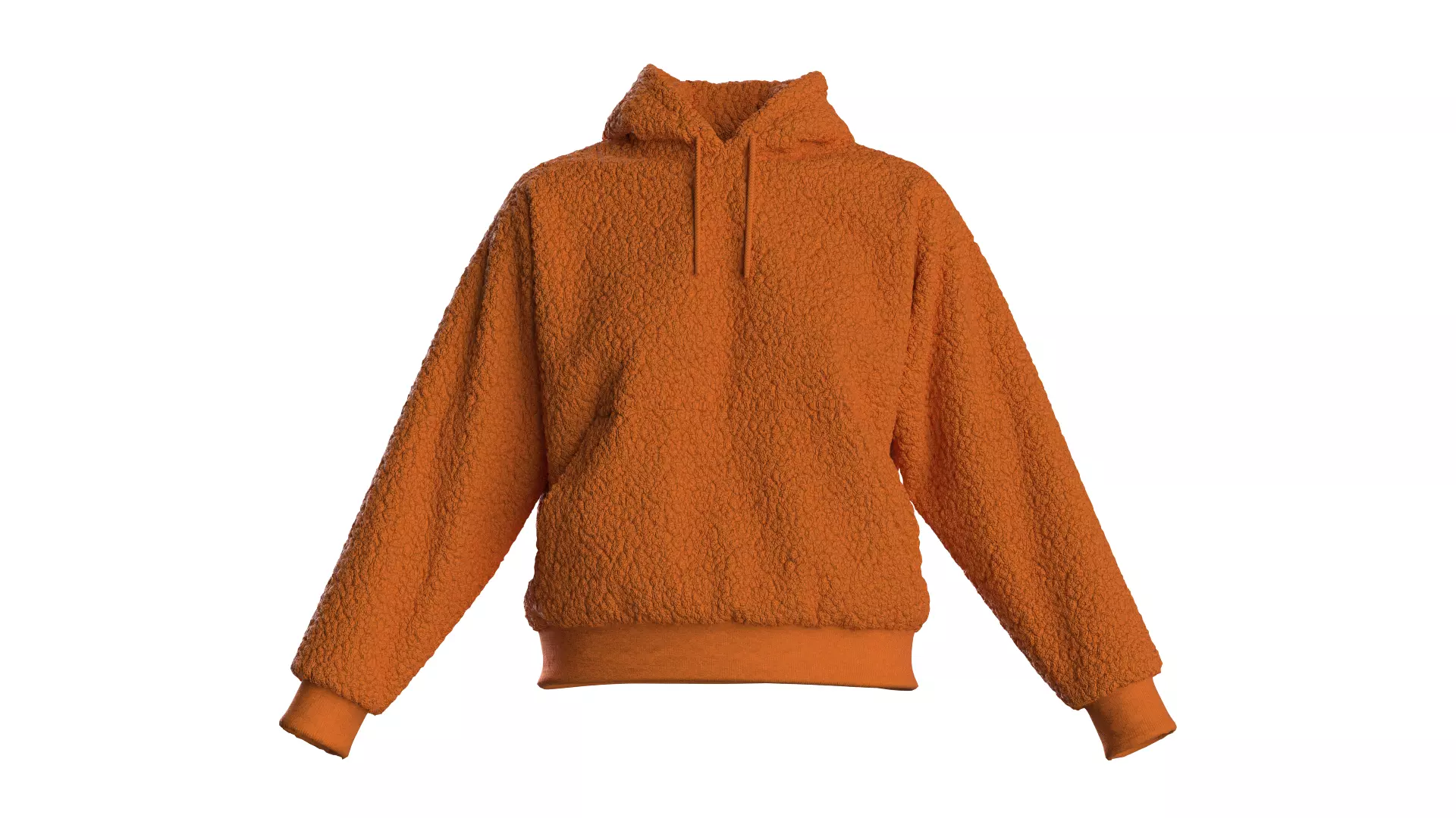 Female plush hoodie 3D model_0