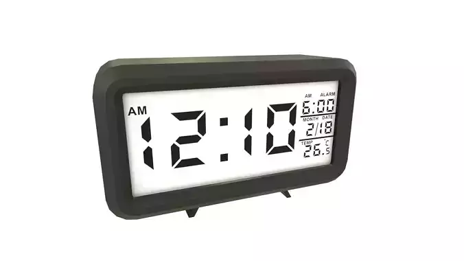 3D Digital Clock Low Poly AR VR  Low-poly 3D model