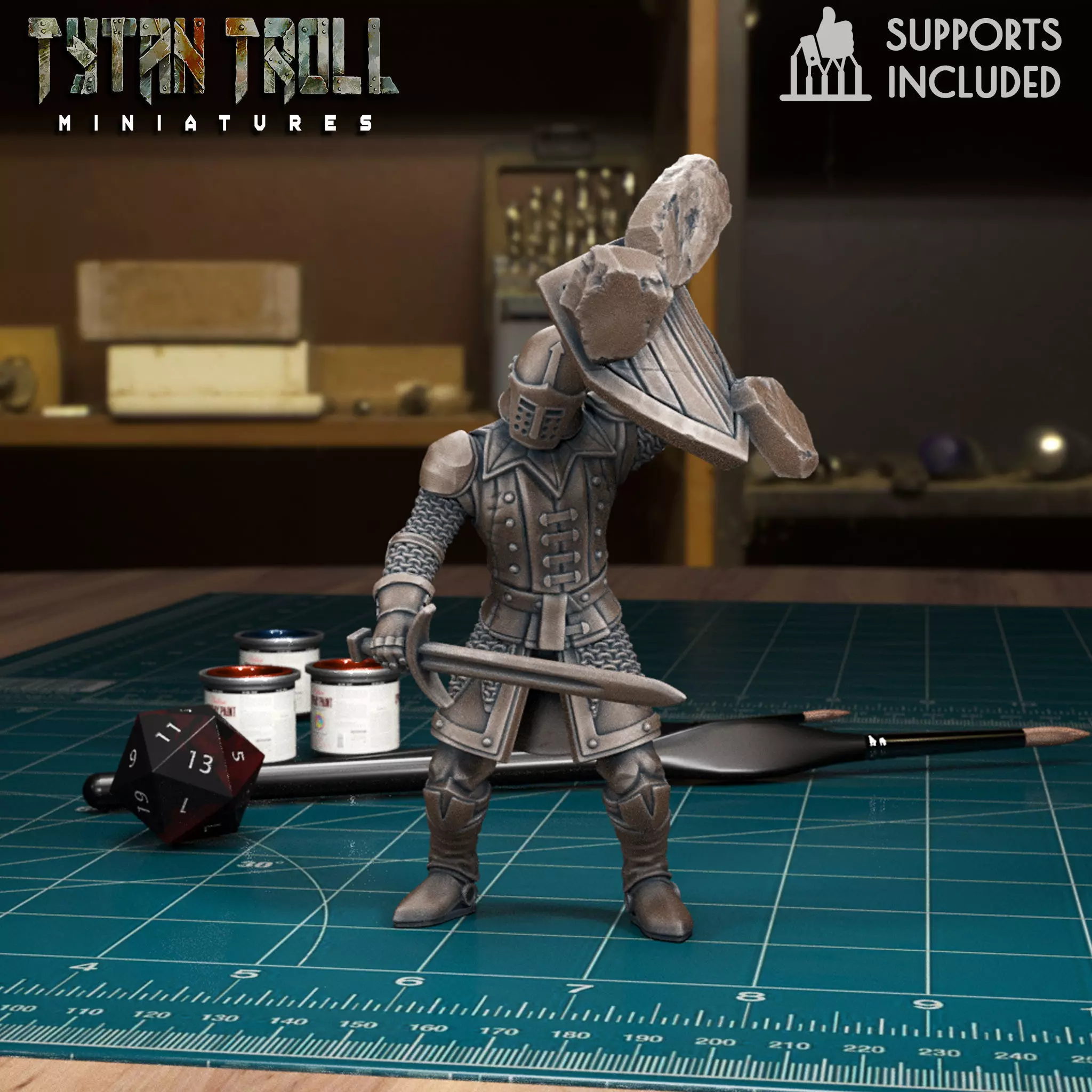 Castle Soldier 02 - Pre-Supported 3D print model_0