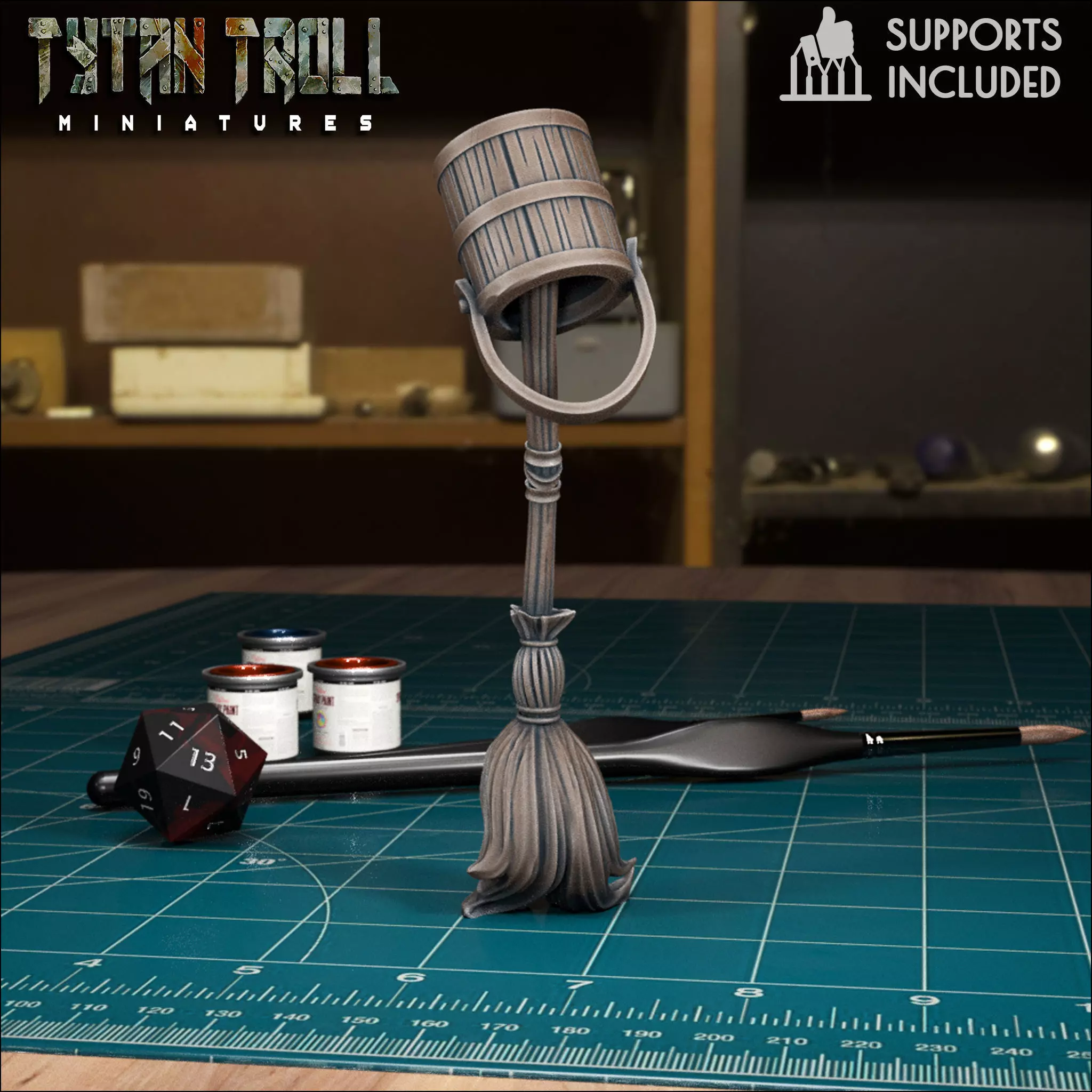Enchanted Broom 04 - Pre-Supported 3D print model